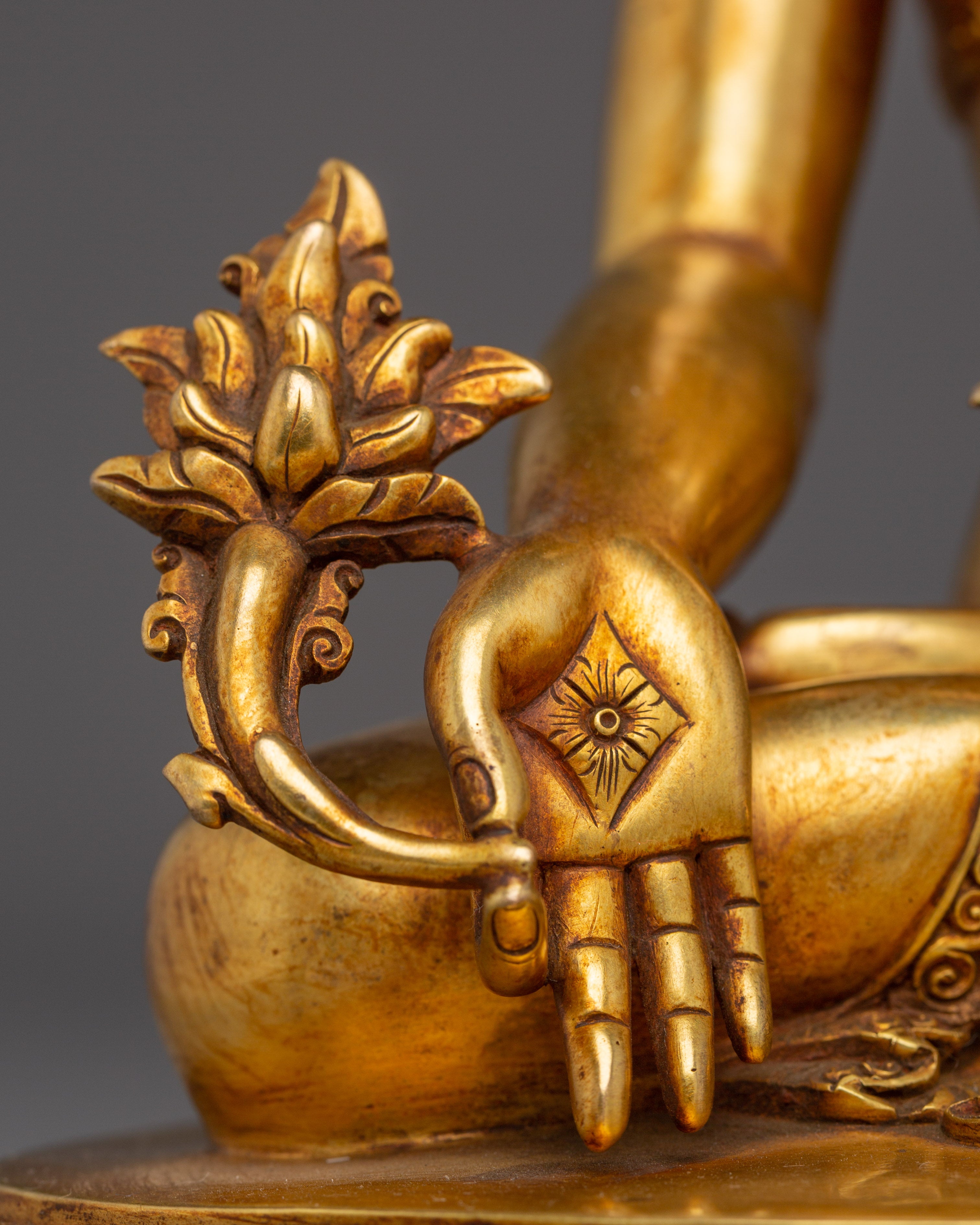 Supreme Healer Medicine Buddha Golden Statue for Healing and Meditation