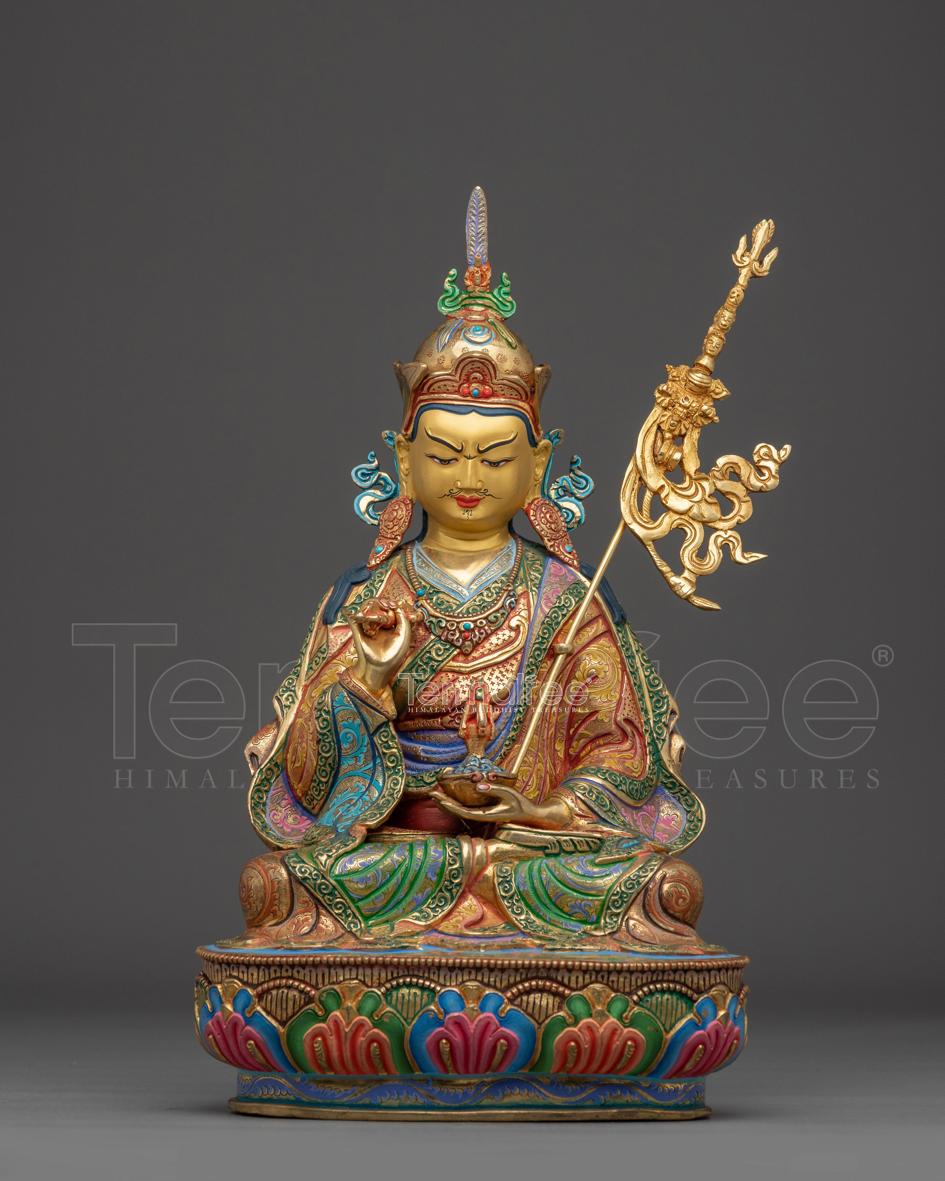 Colorful Guru Tsyoke Dorje Statue | Peaceful Padmasambhava Manifestation