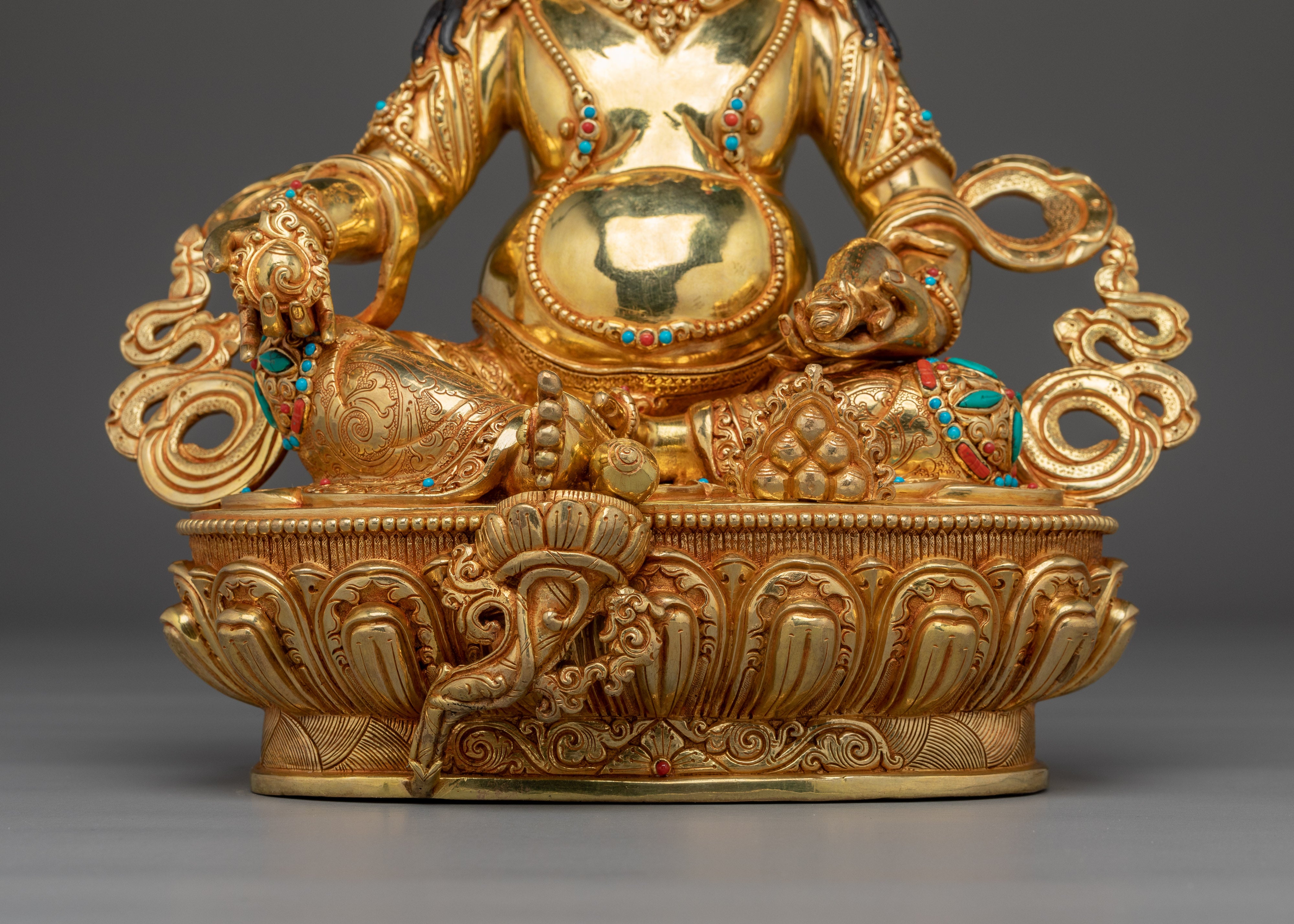 Handmade Dzambhala statue with a Copper Body | Symbol of Wealth and Prosperity