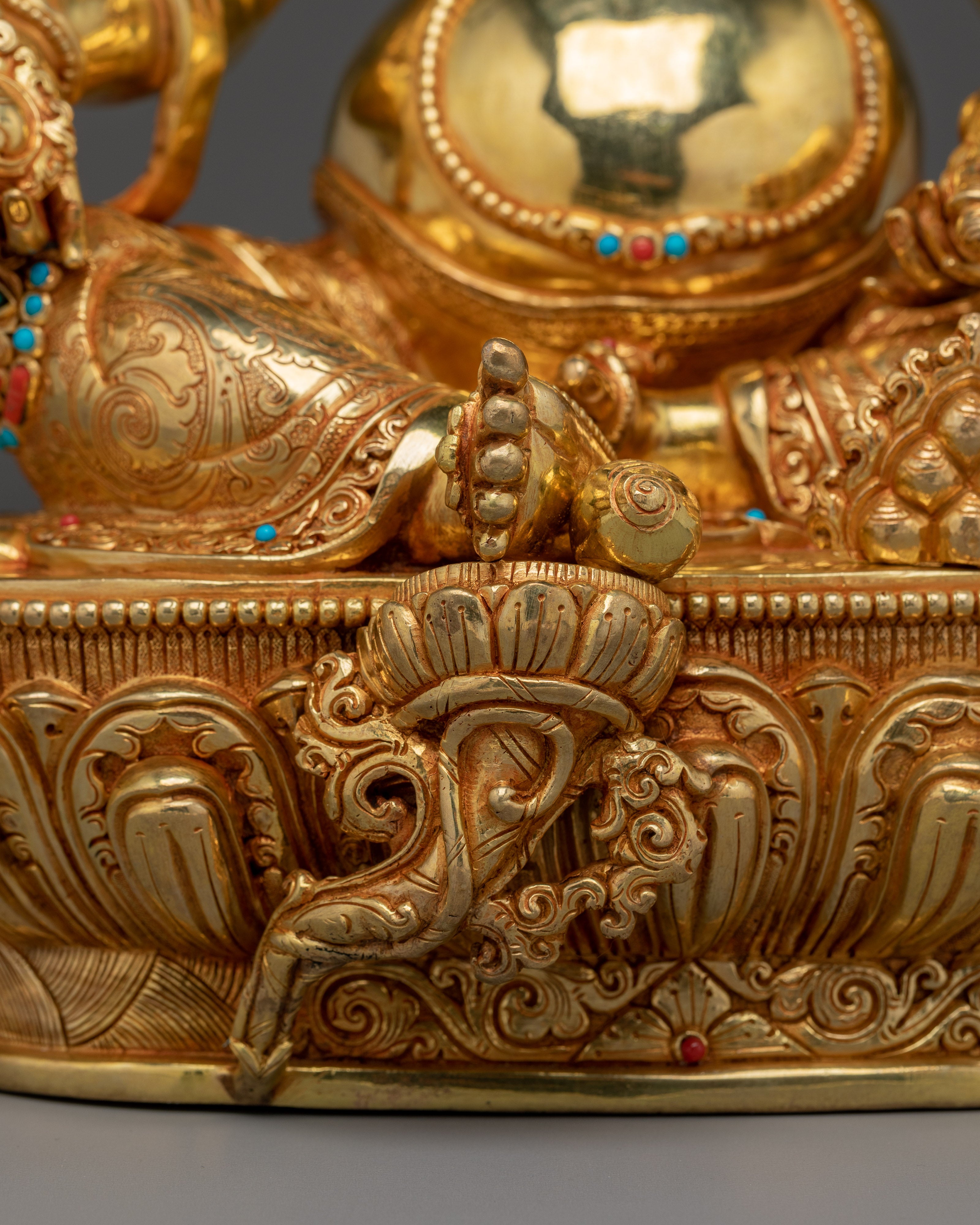 Handmade Dzambhala statue with a Copper Body | Symbol of Wealth and Prosperity