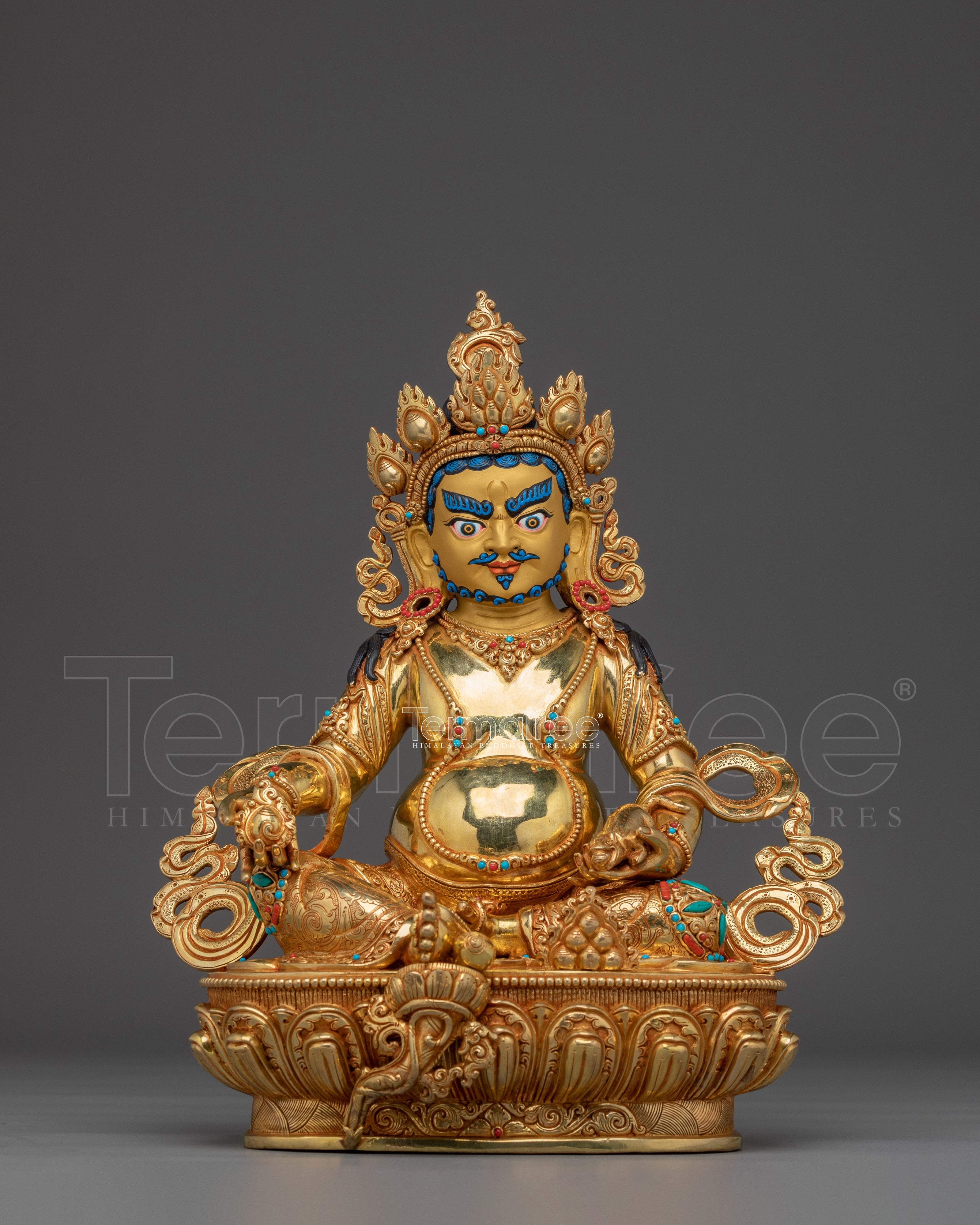 Handmade Dzambhala statue with a Copper Body | Symbol of Wealth and Prosperity