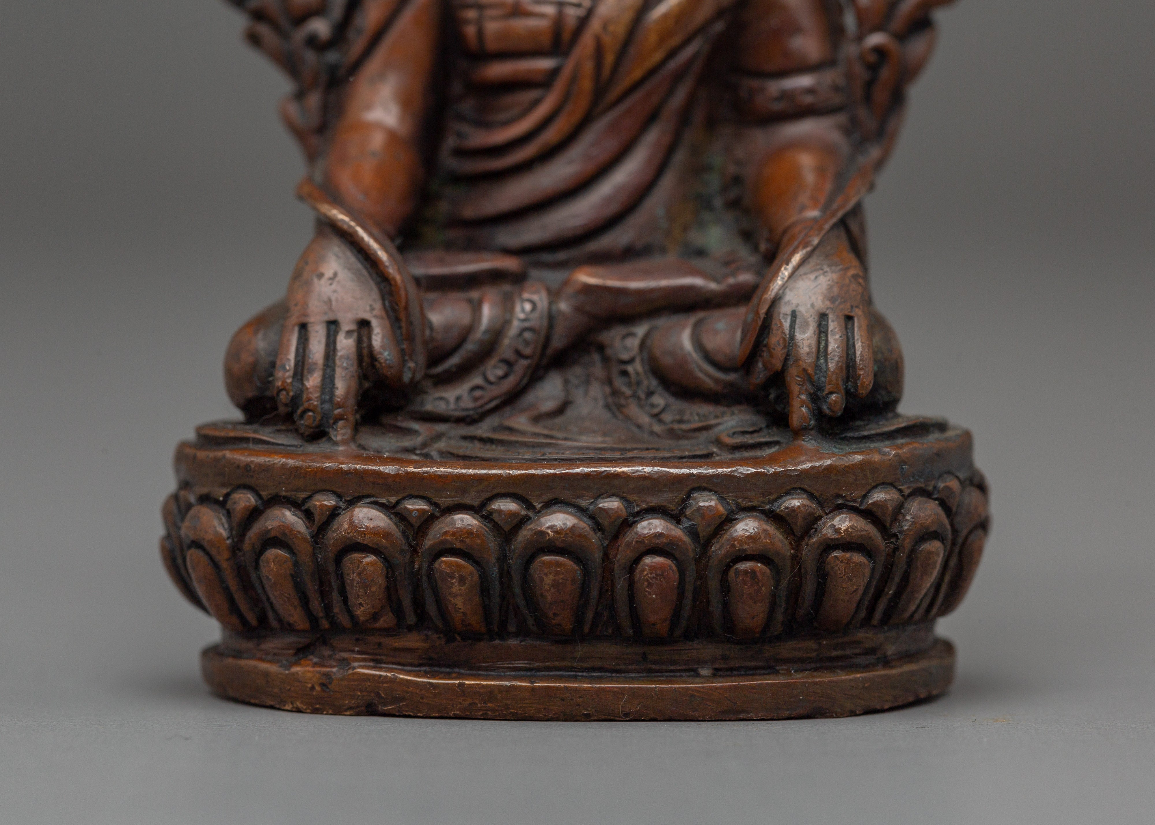 Oxidized Copper Longchenpa Statue | Tibetan Scholar Yogi