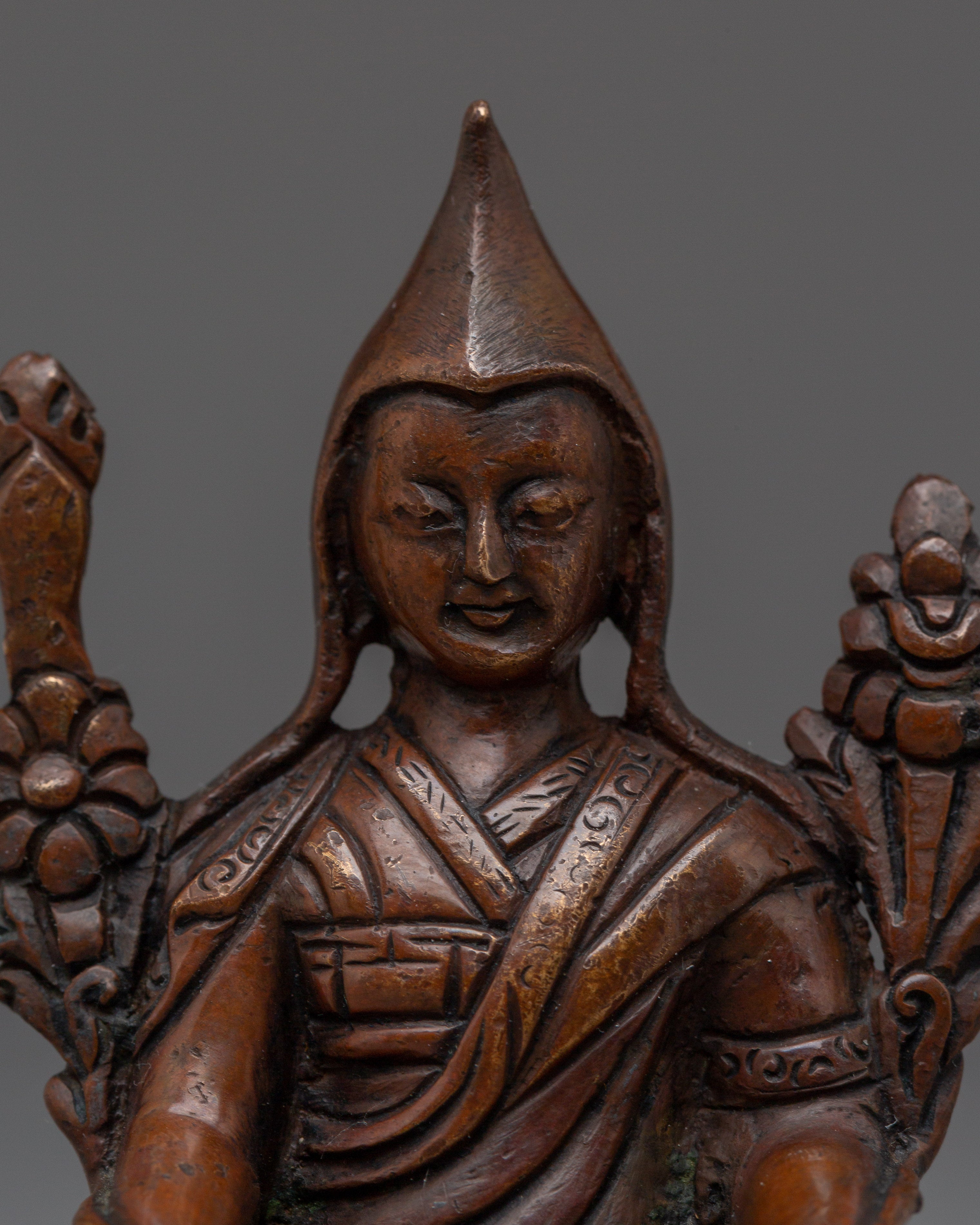 Oxidized Copper Longchenpa Statue | Tibetan Scholar Yogi