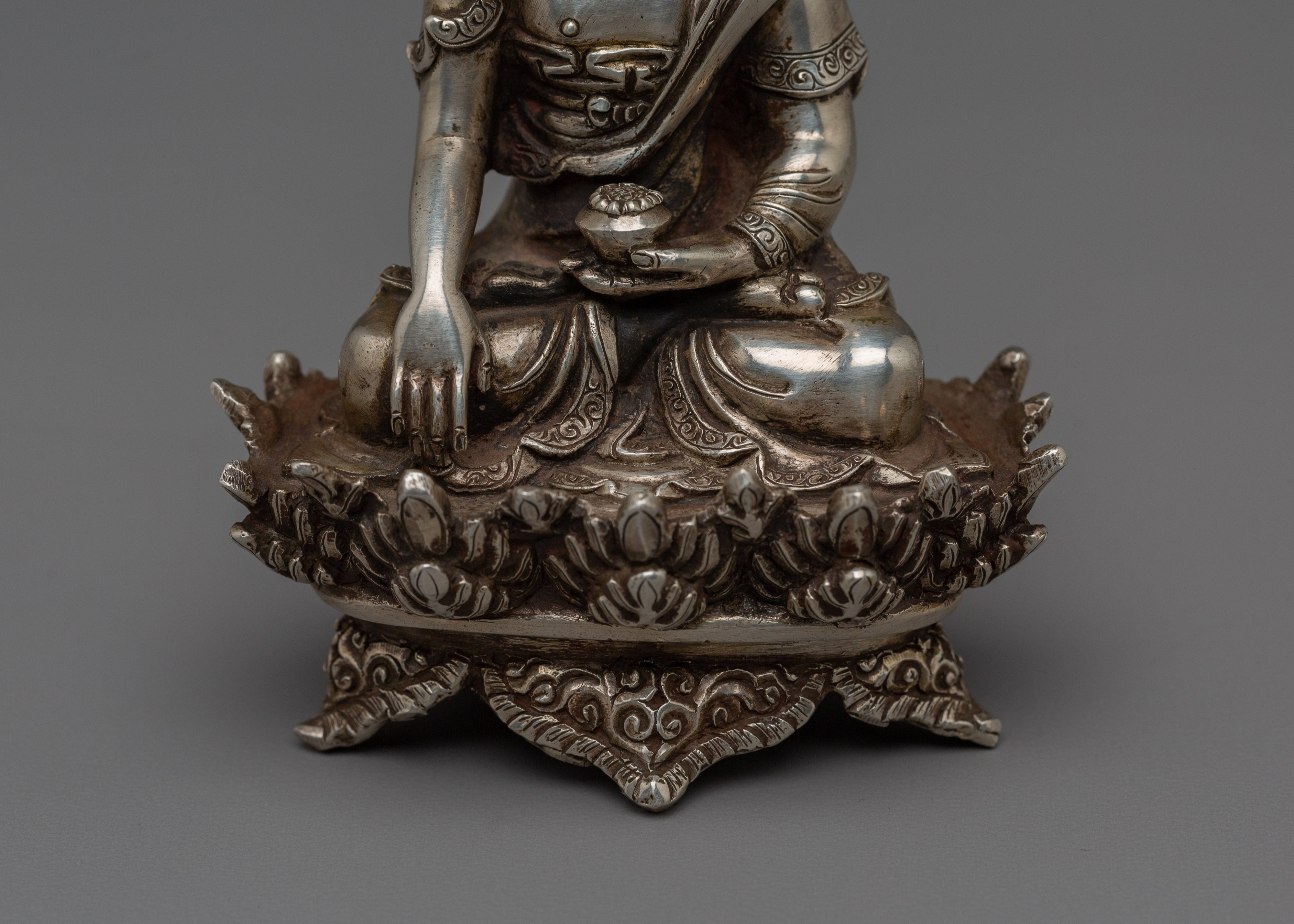 Silver Gautama Buddha Statue | Dharma Teacher Shakyamuni Buddha