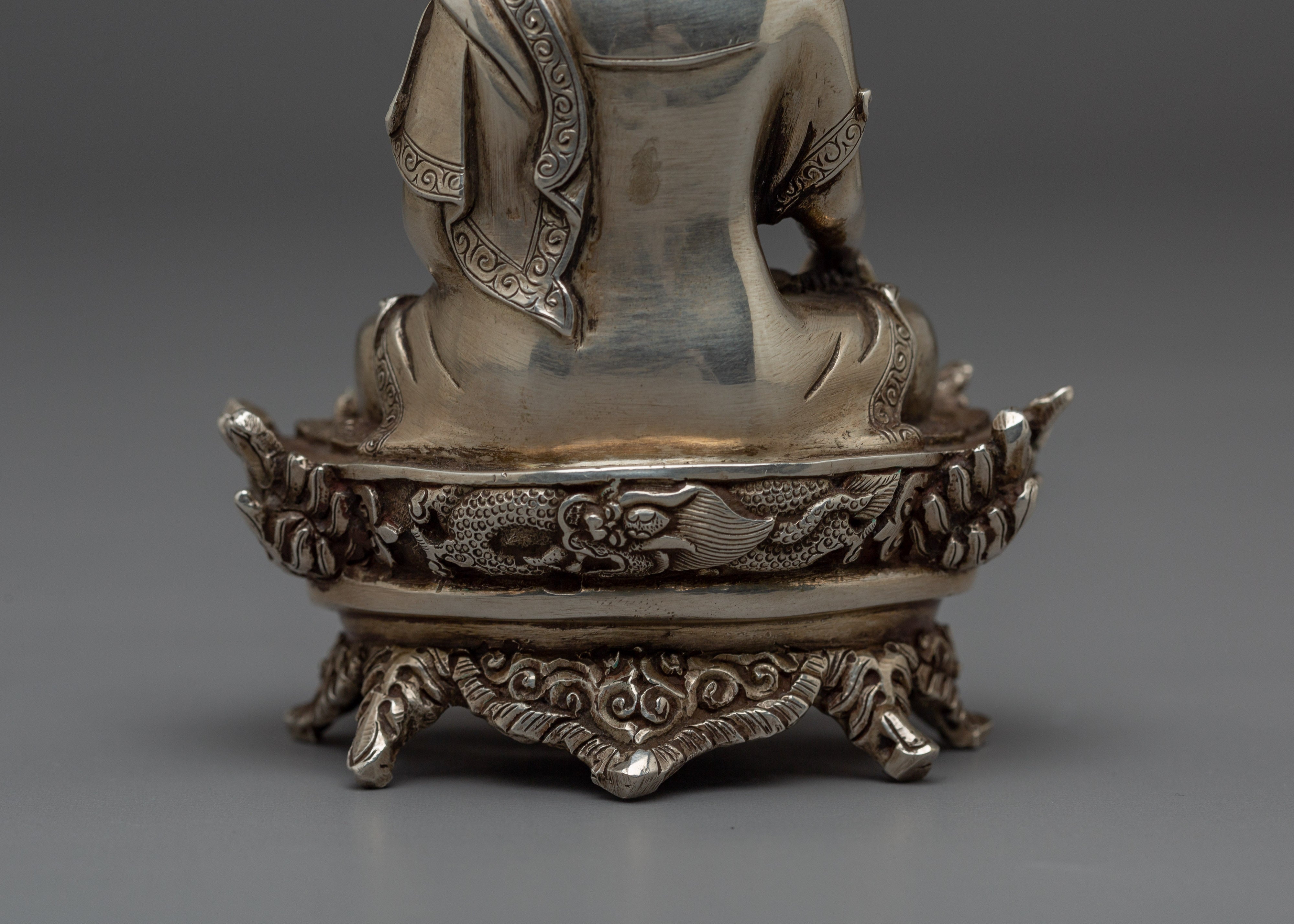 Silver Gautama Buddha Statue | Dharma Teacher Shakyamuni Buddha