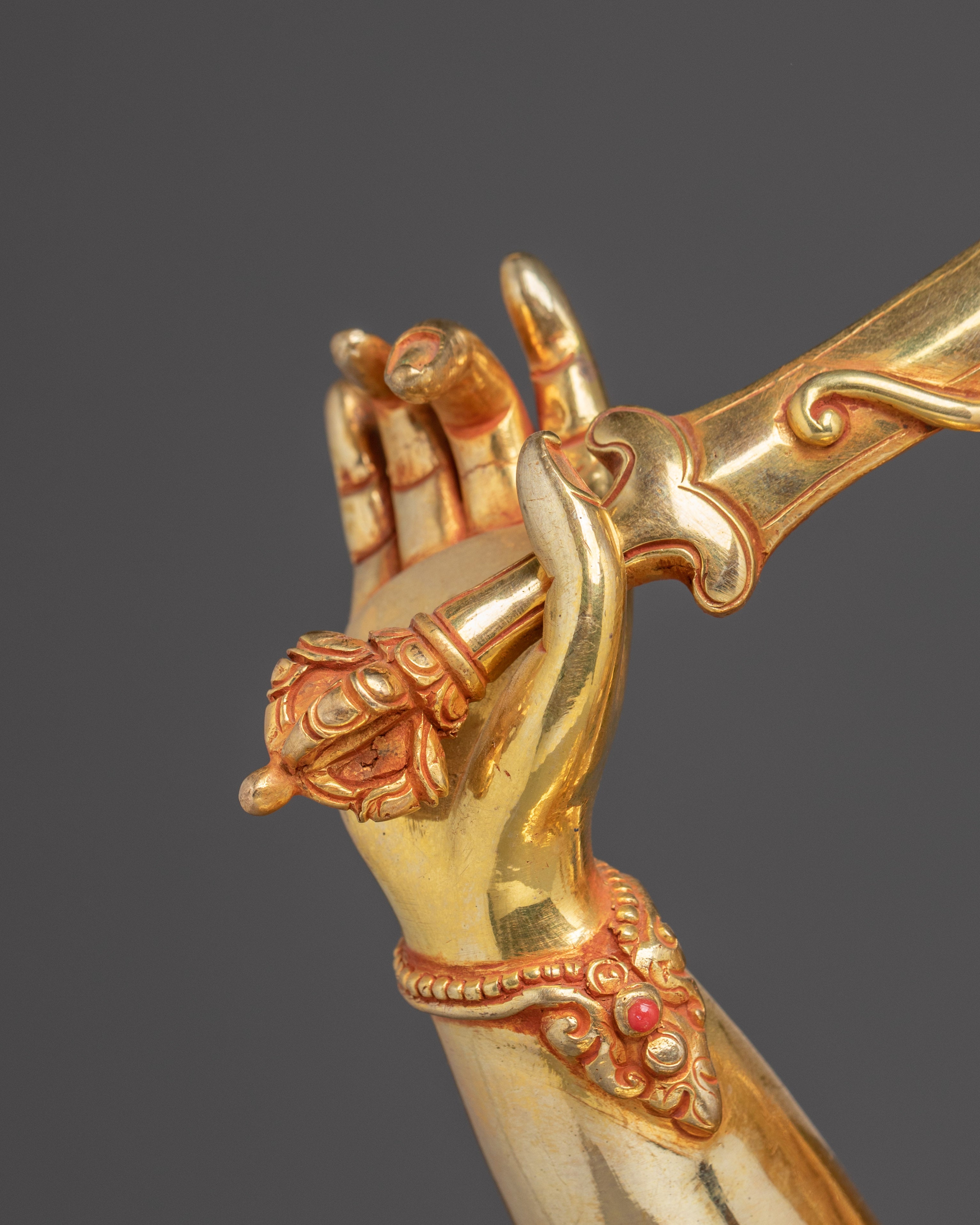 Golden Radiant Manjushri Statue | Bodhisattva of Wisdom