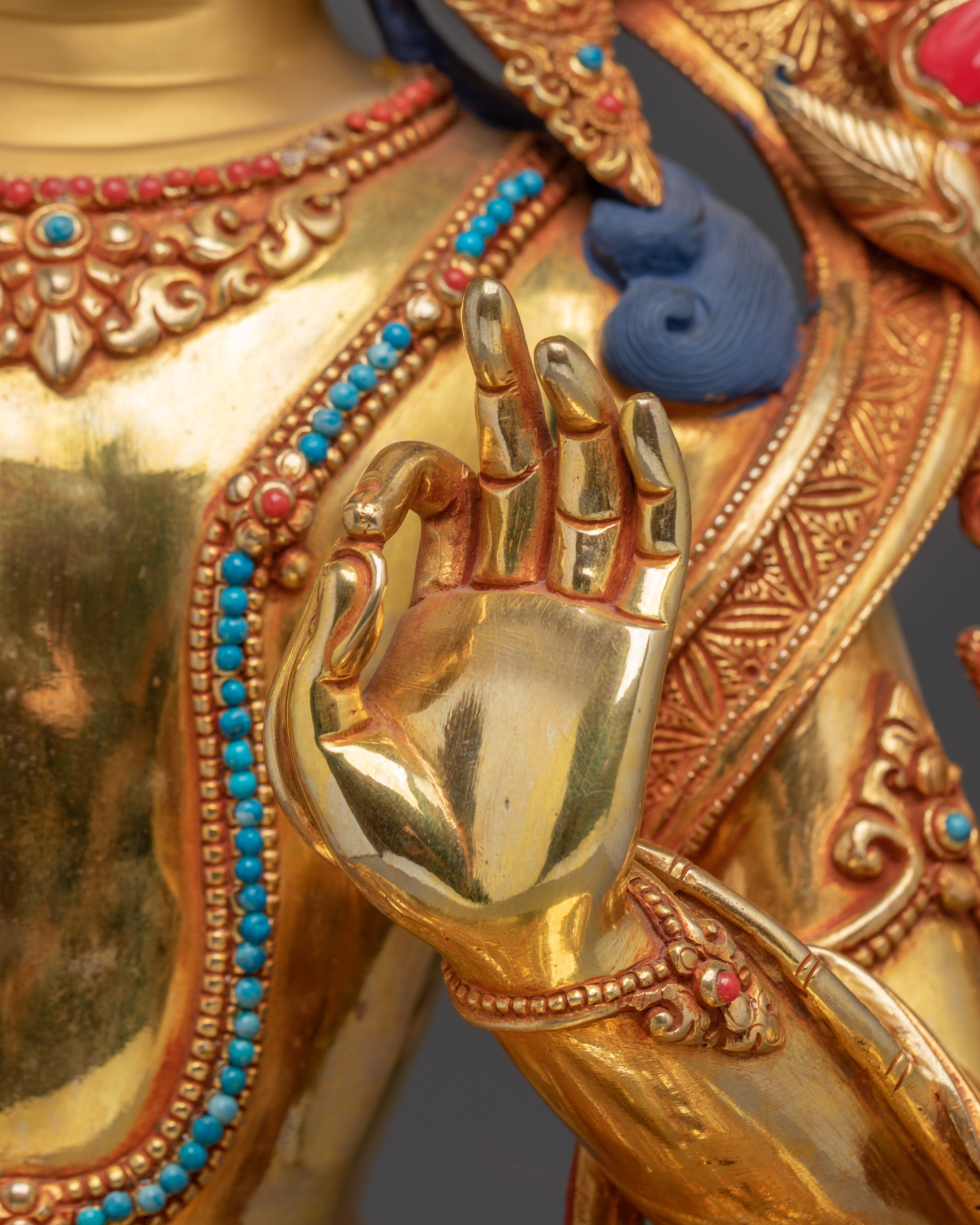 Golden Radiant Manjushri Statue | Bodhisattva of Wisdom