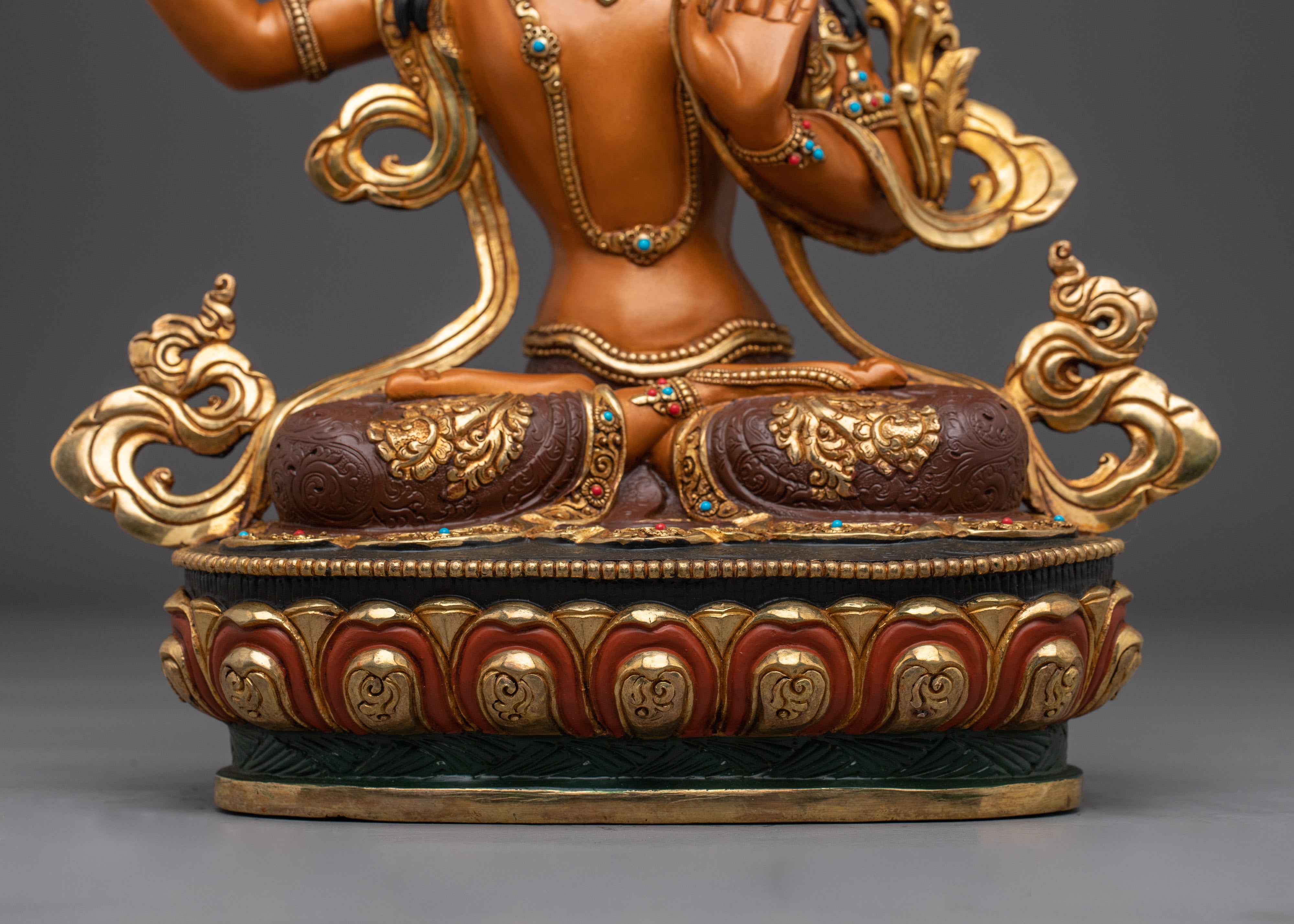 Tibetan Ultimate Wisdom Deity Manjushri Figurine | Himalayan Spiritual Artwork