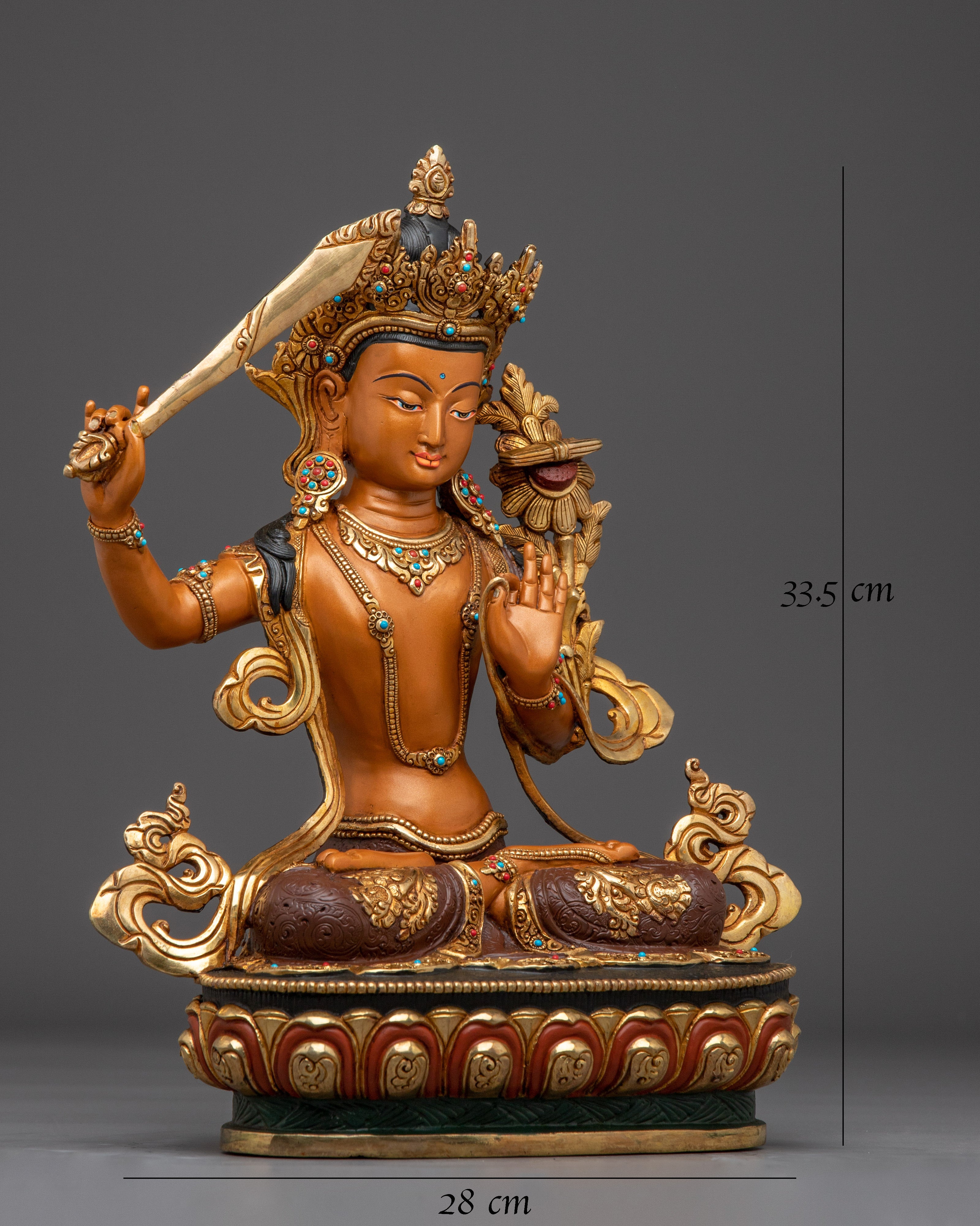Tibetan Ultimate Wisdom Deity Manjushri Figurine