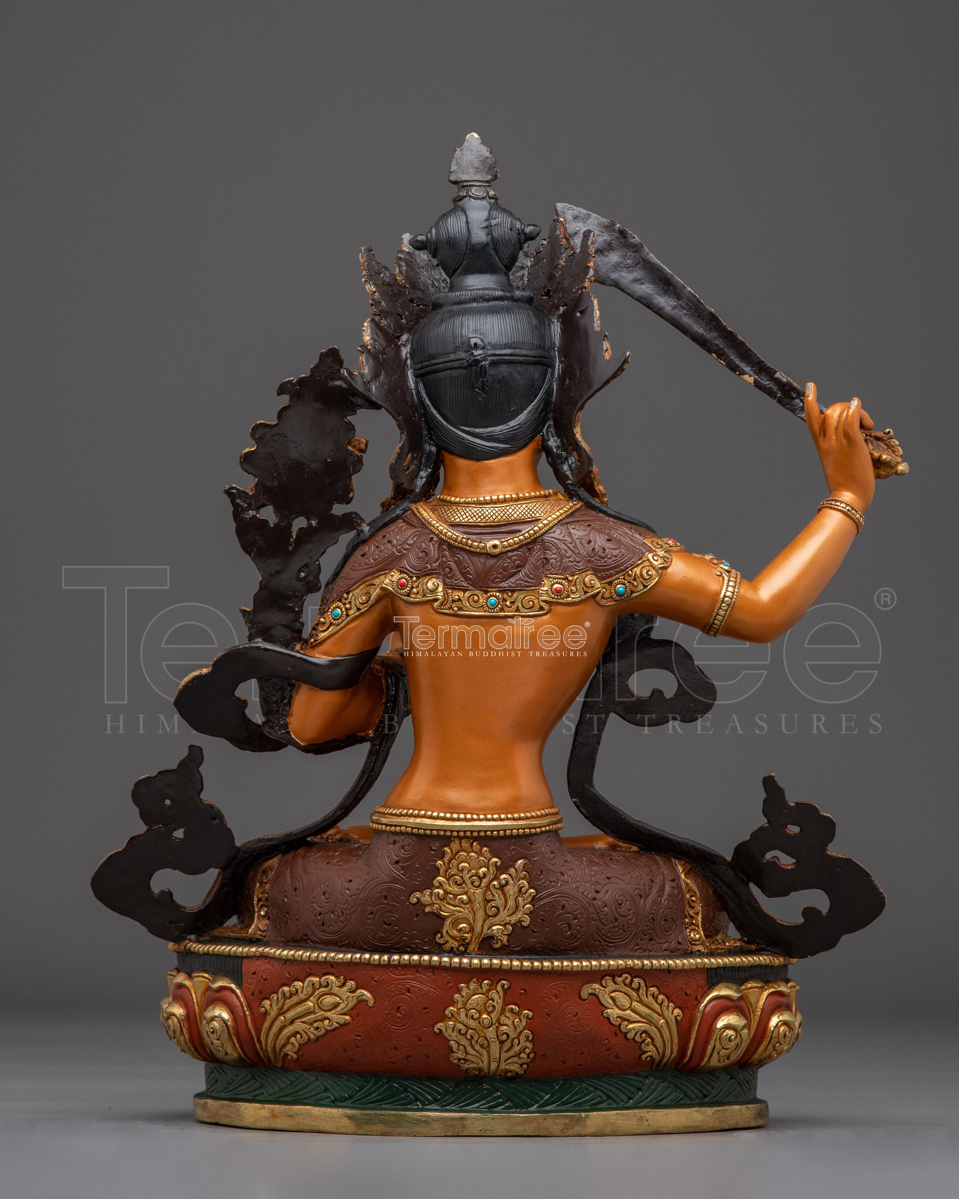 Tibetan Ultimate Wisdom Deity Manjushri Figurine | Himalayan Spiritual Artwork