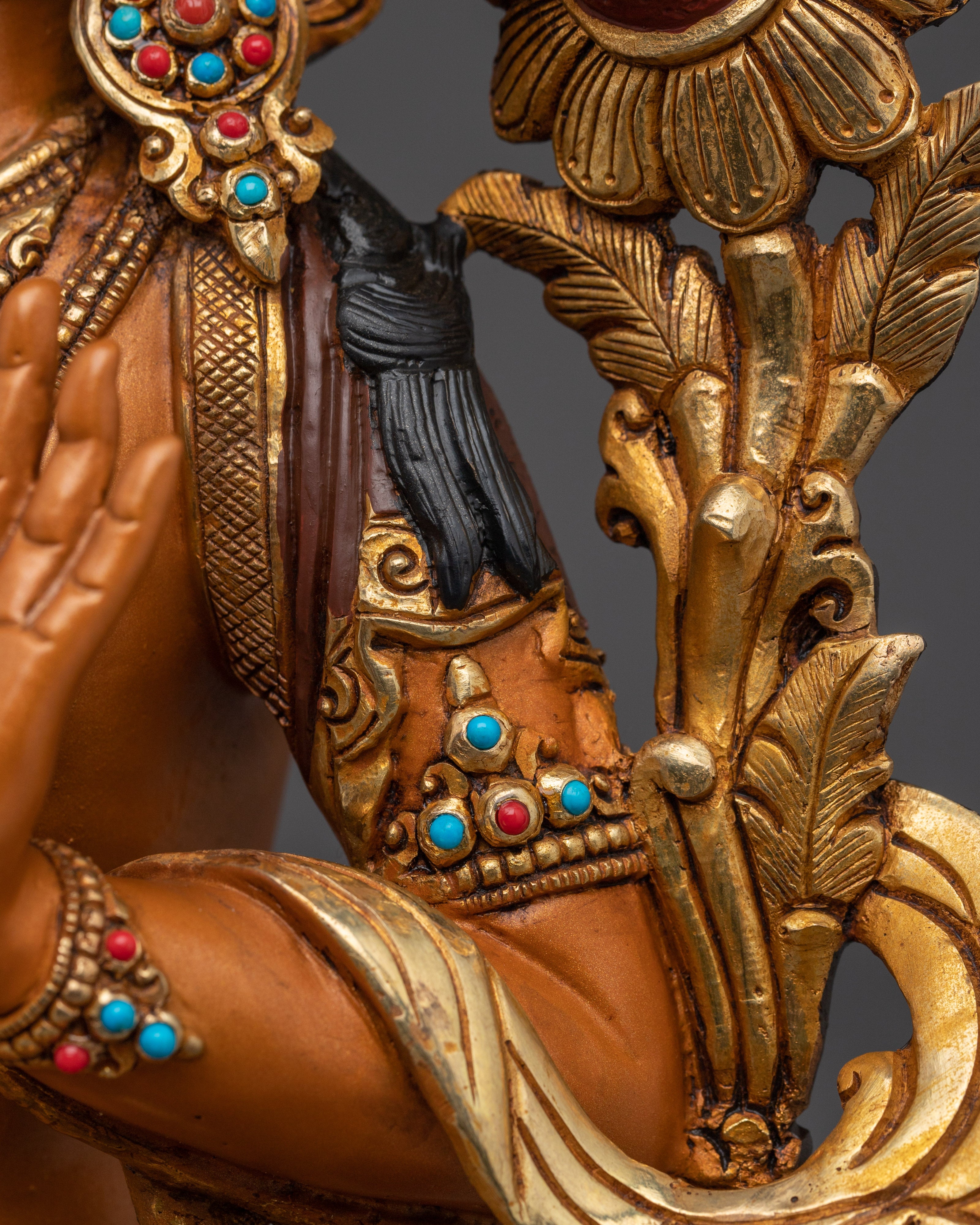 Tibetan Ultimate Wisdom Deity Manjushri Figurine | Himalayan Spiritual Artwork