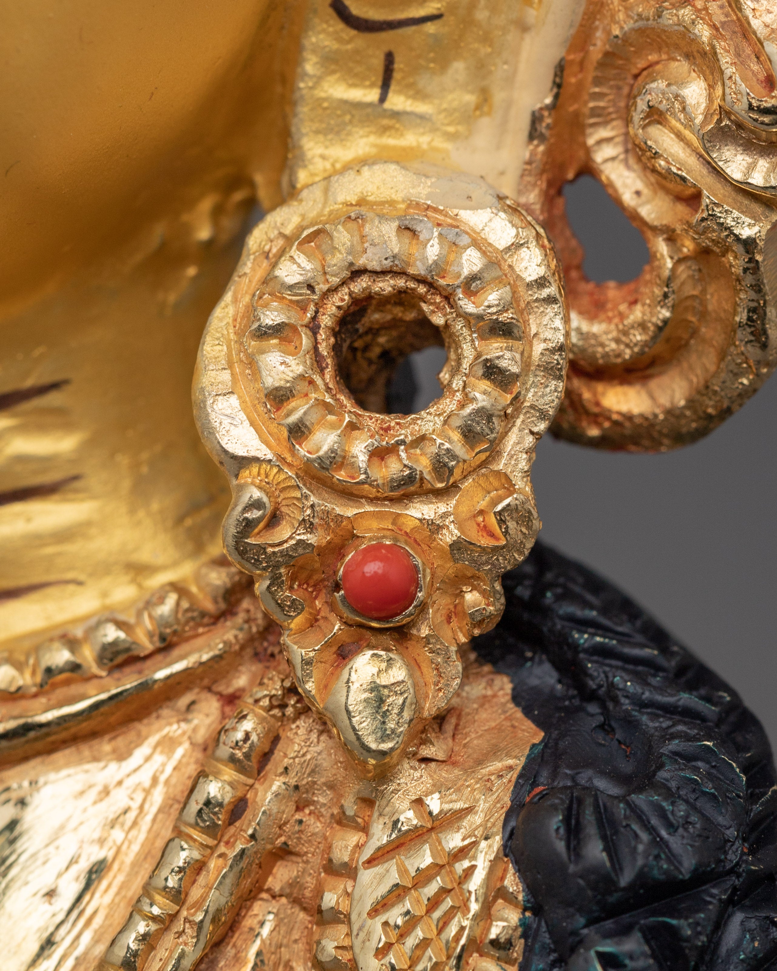 Amitayus Statue in Golden Copper | Himalayan Artwork