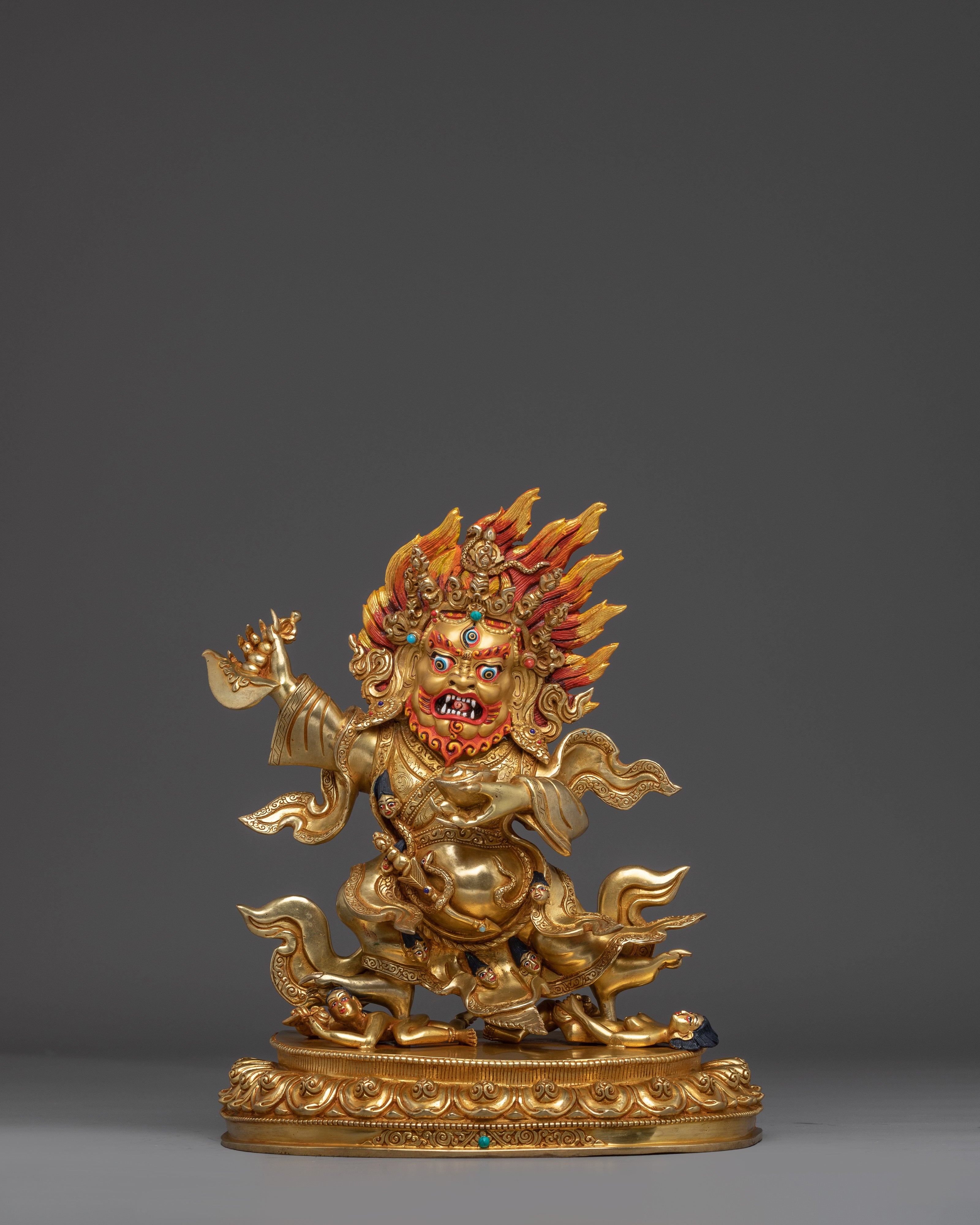 Buddhist Deity Mahakala Bernagchen Statue | Wrathful Protector Sculpture