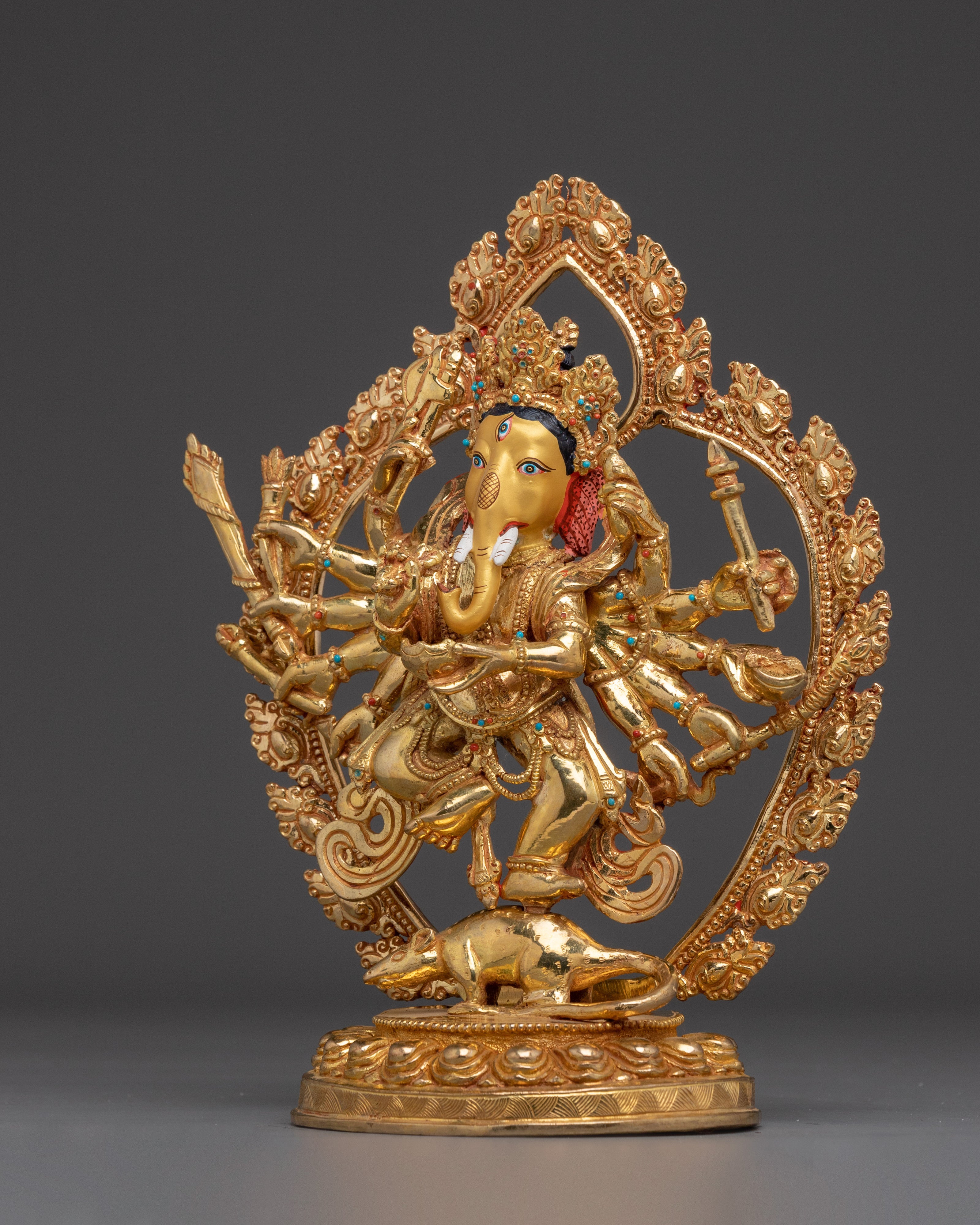 Multi-armed Ganesha Statue | Embodiment of Intelligence and Wisdom