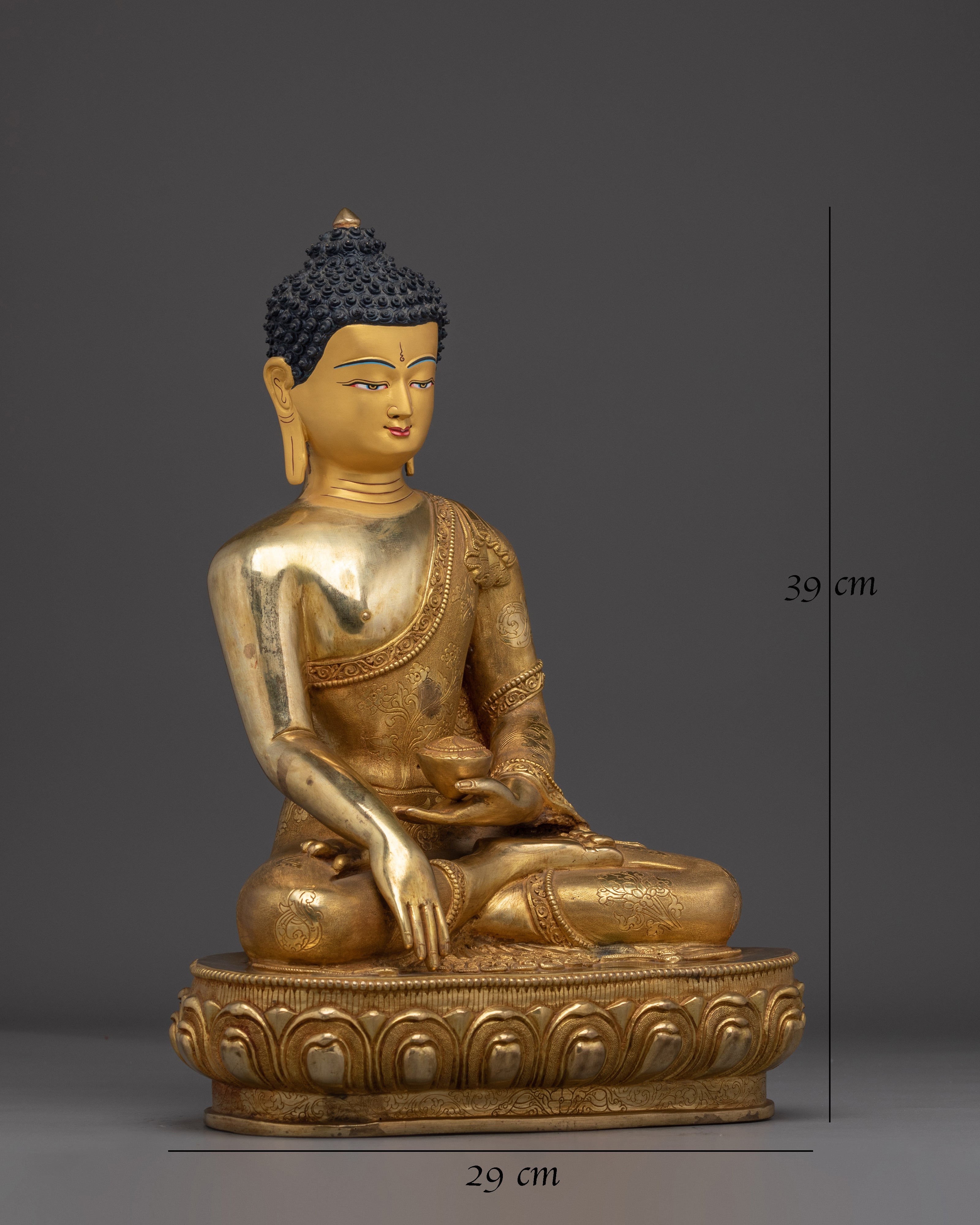 Meditating Shakyamuni Buddha Golden Statue 