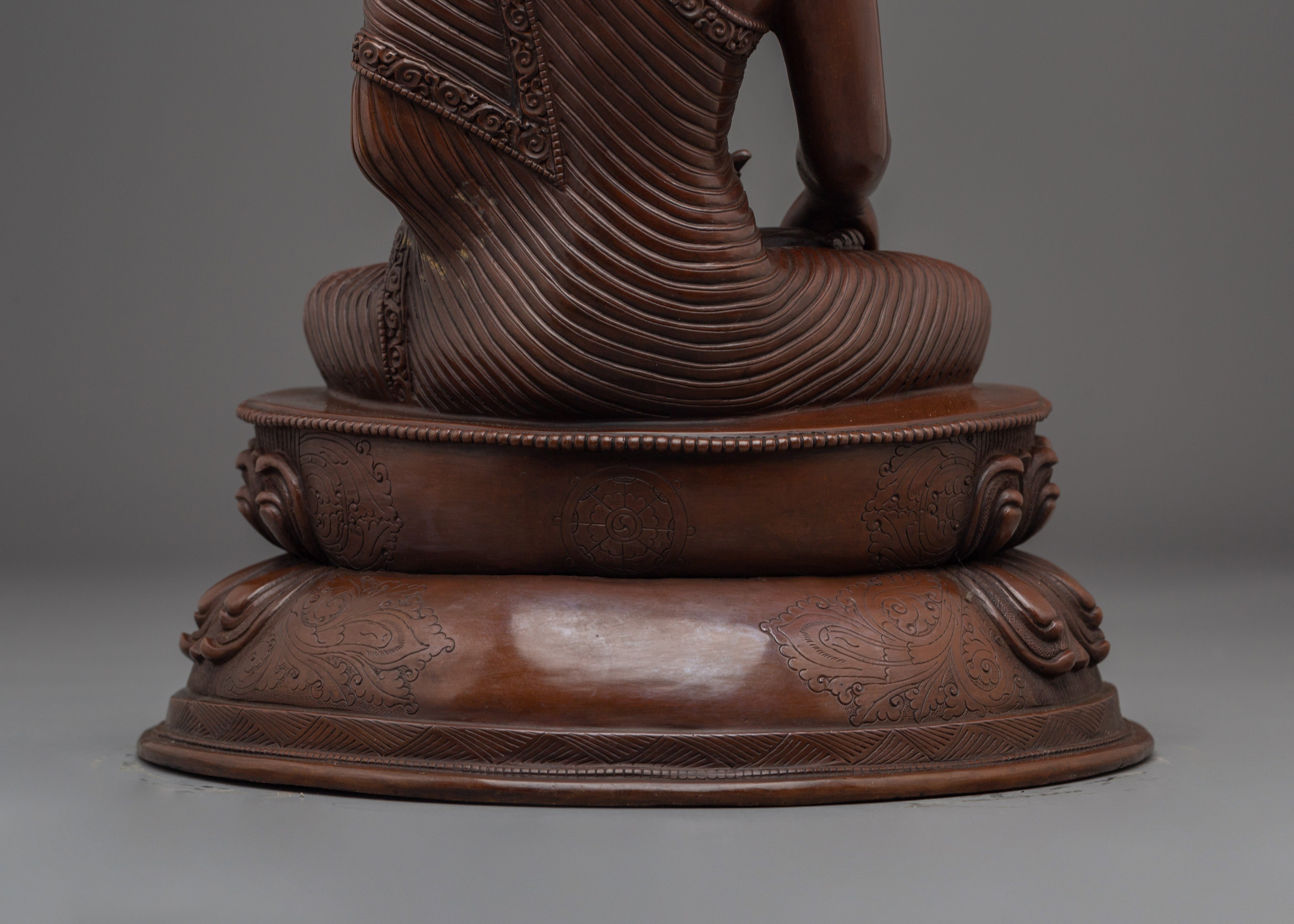 Oxidized Copper Shakyamuni Buddha Statue | Historical Gautama Buddha