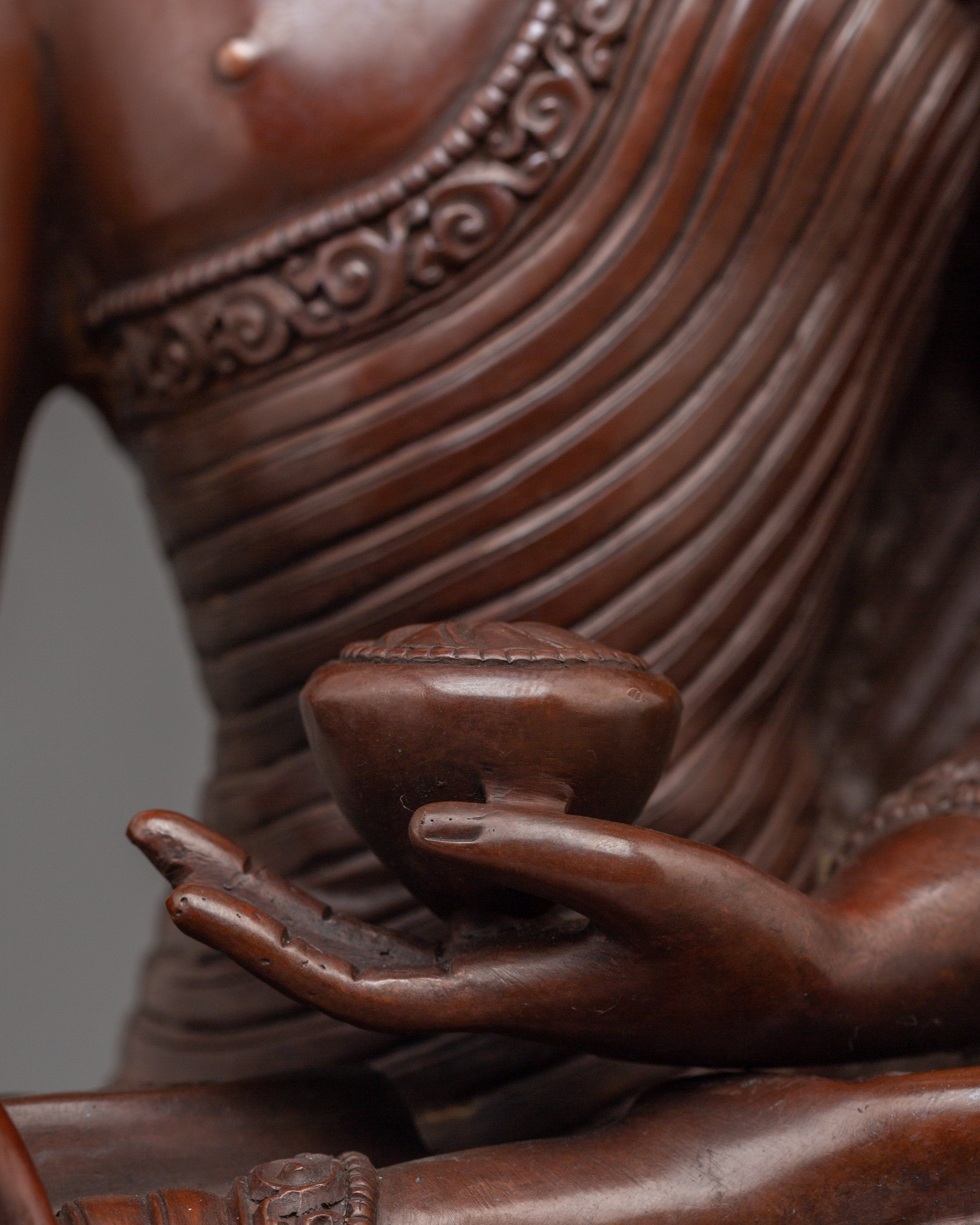 Oxidized Copper Buddha Trinity Statue | Three Enlightened Being