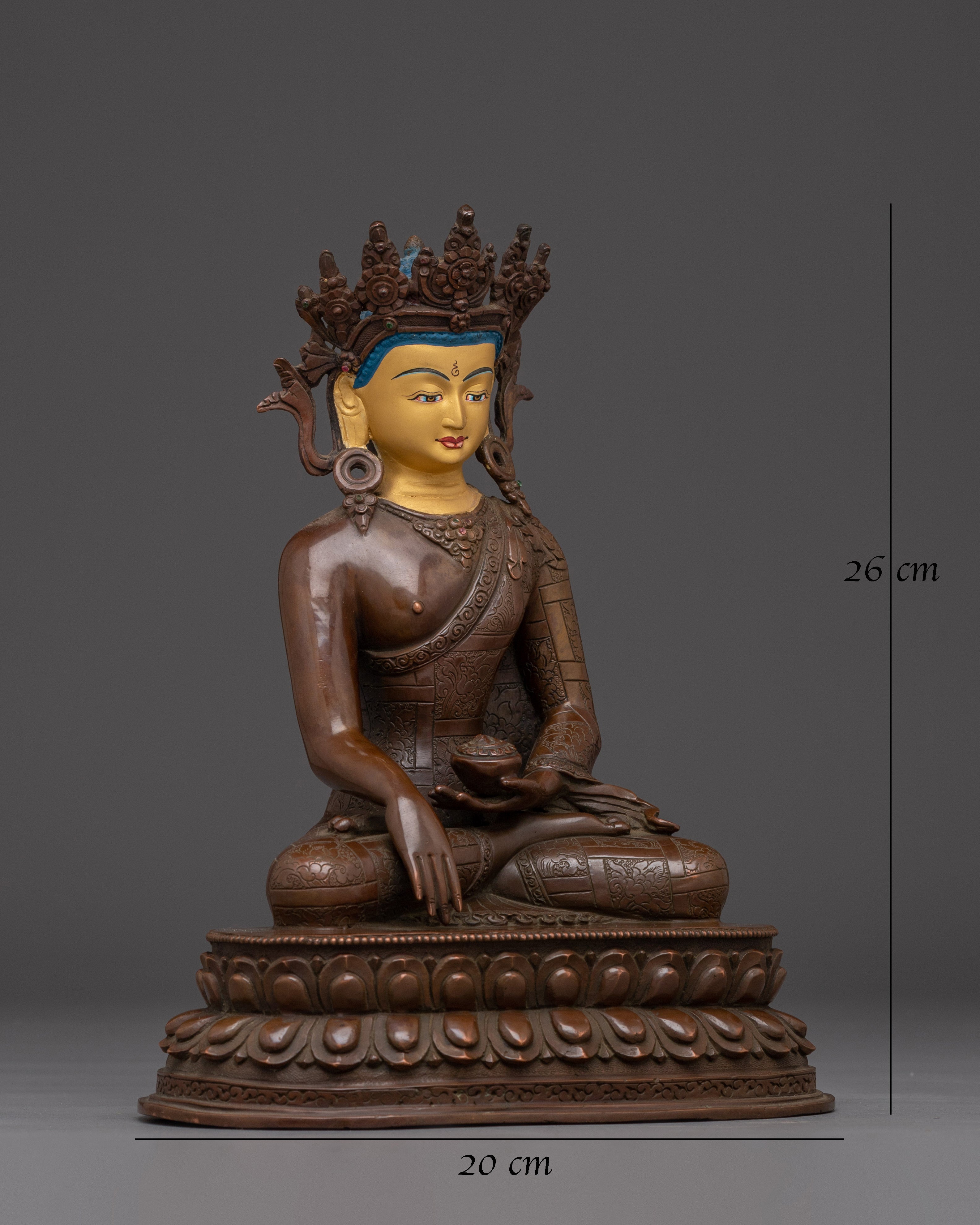 Shakyamuni Buddha with Royal Crown Statue for Spirituality 