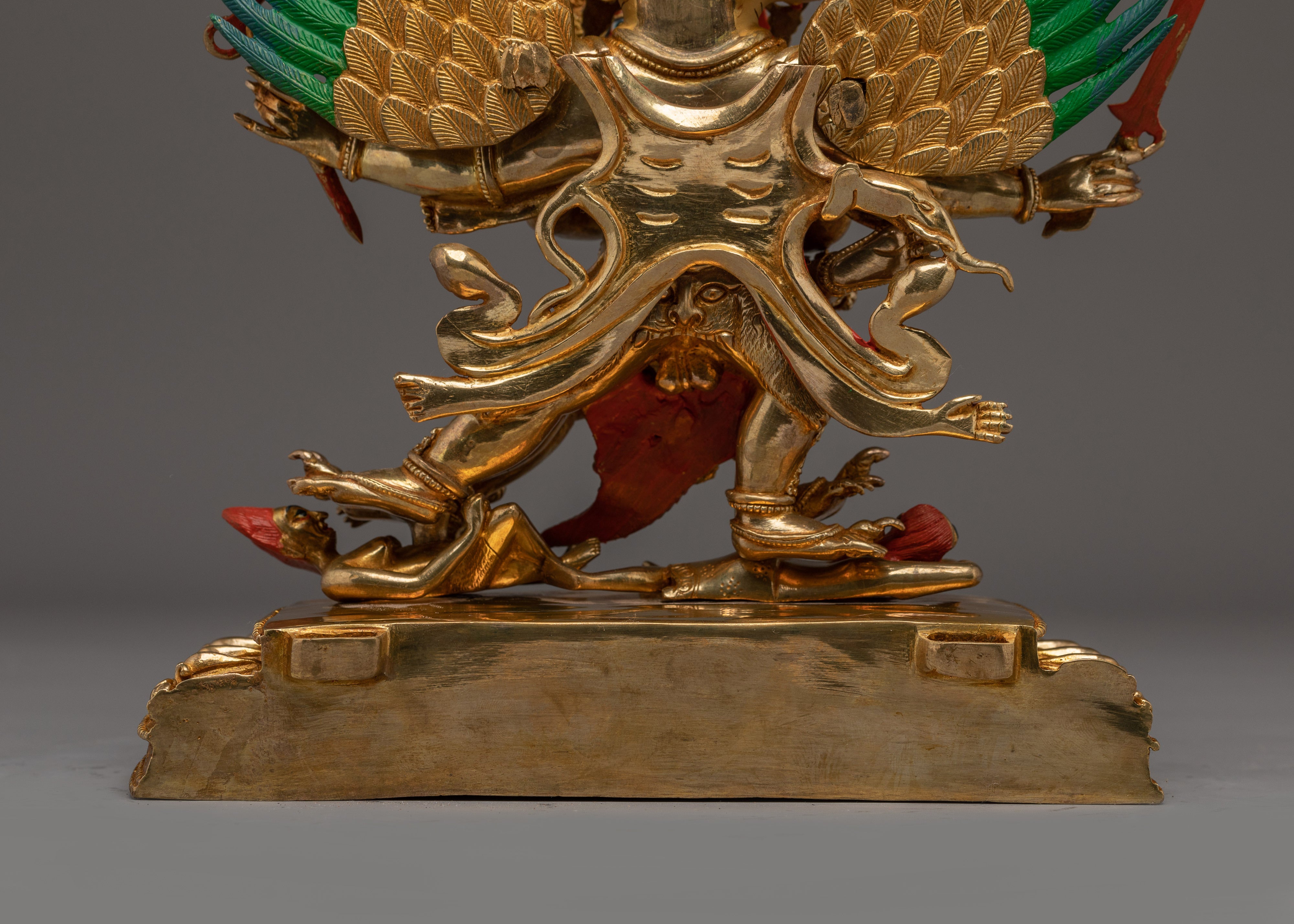 Fierce 24K Gold Hayagriva statue | Wrathful Tibetan Copper Deity for Healing