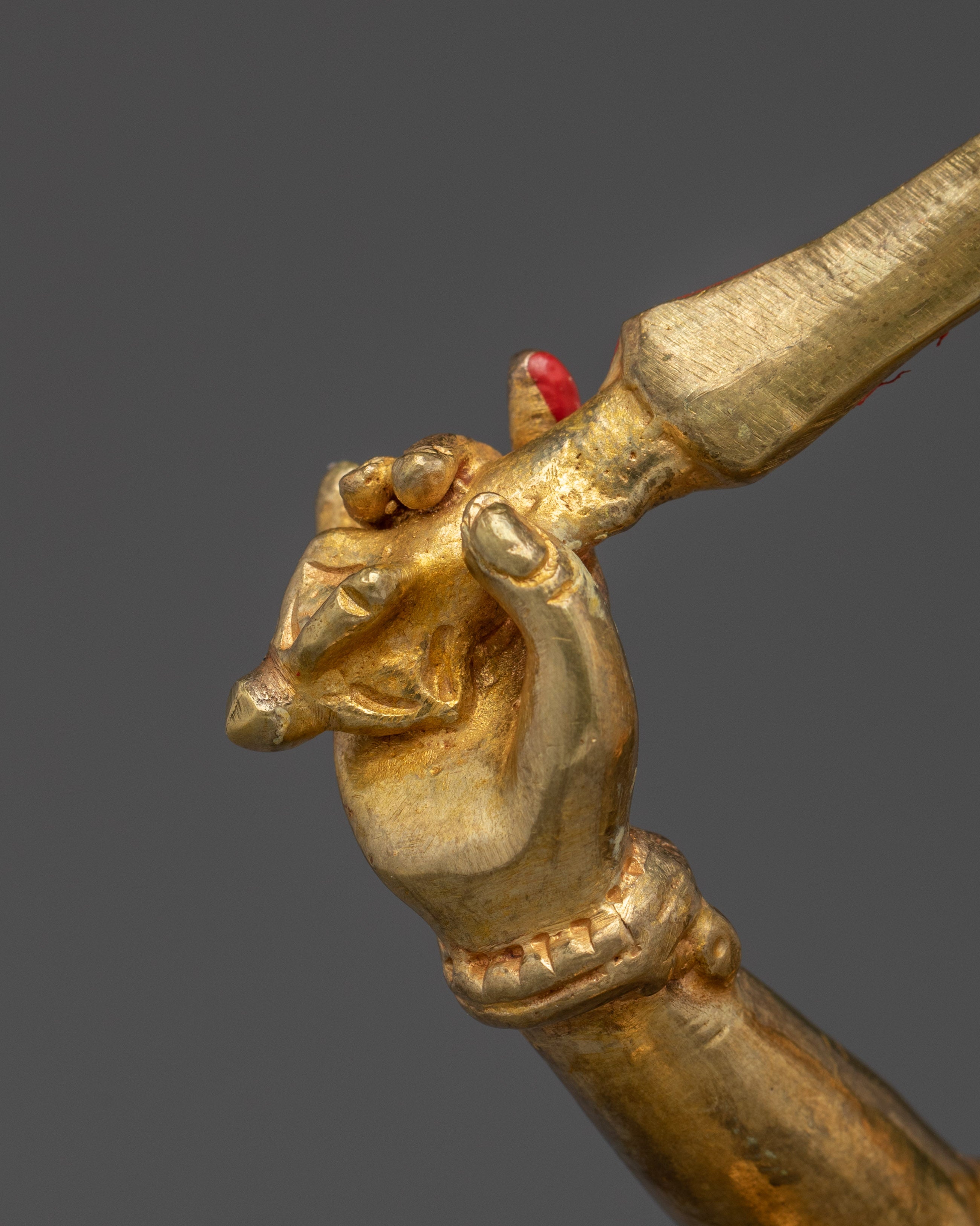 Manjushri statue with 24K Gold Gilding | Copper Wisdom Deity for Meditation