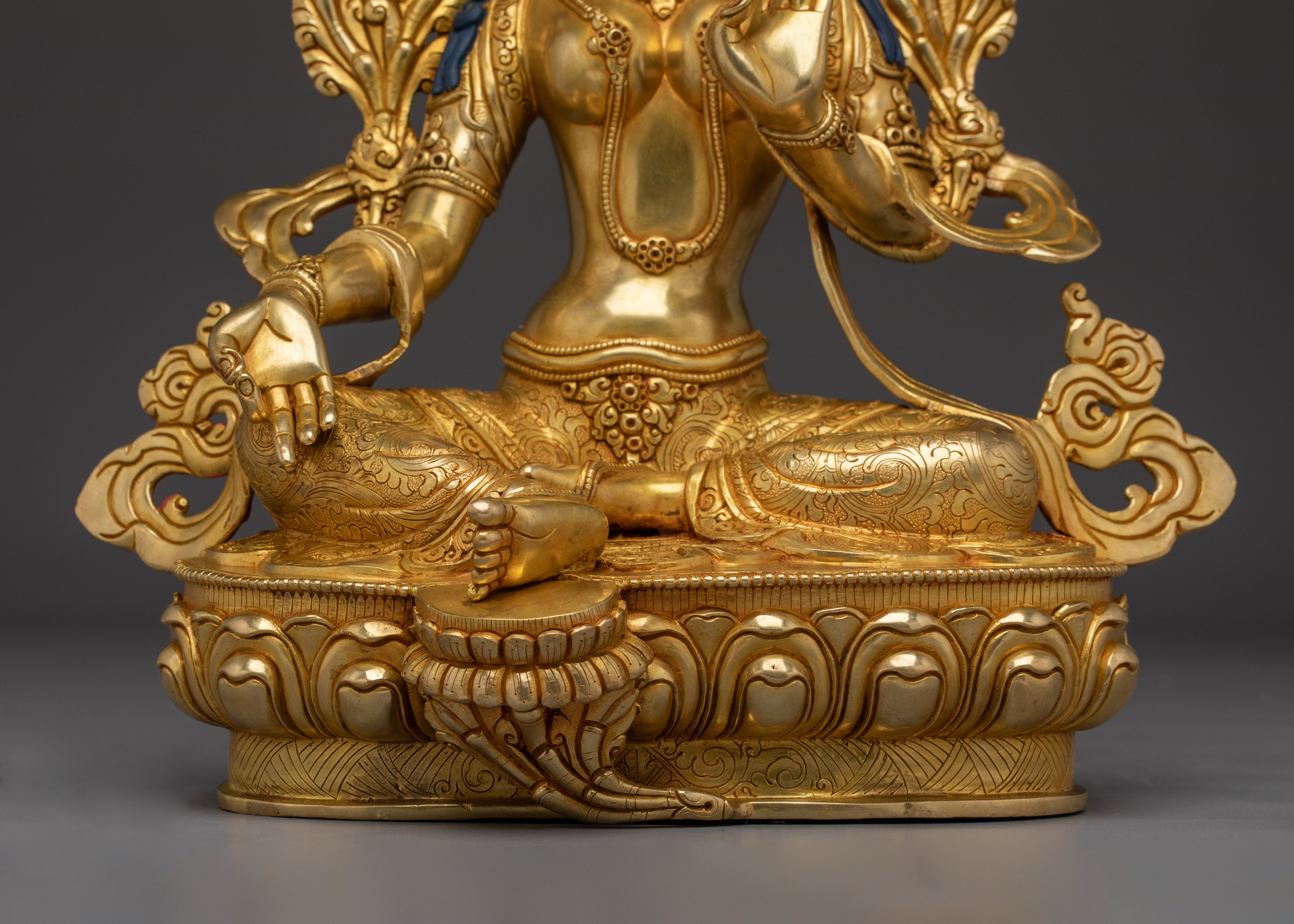 Handmade Golden Green Tara Nepali Artwork | Mother of All Buddhas