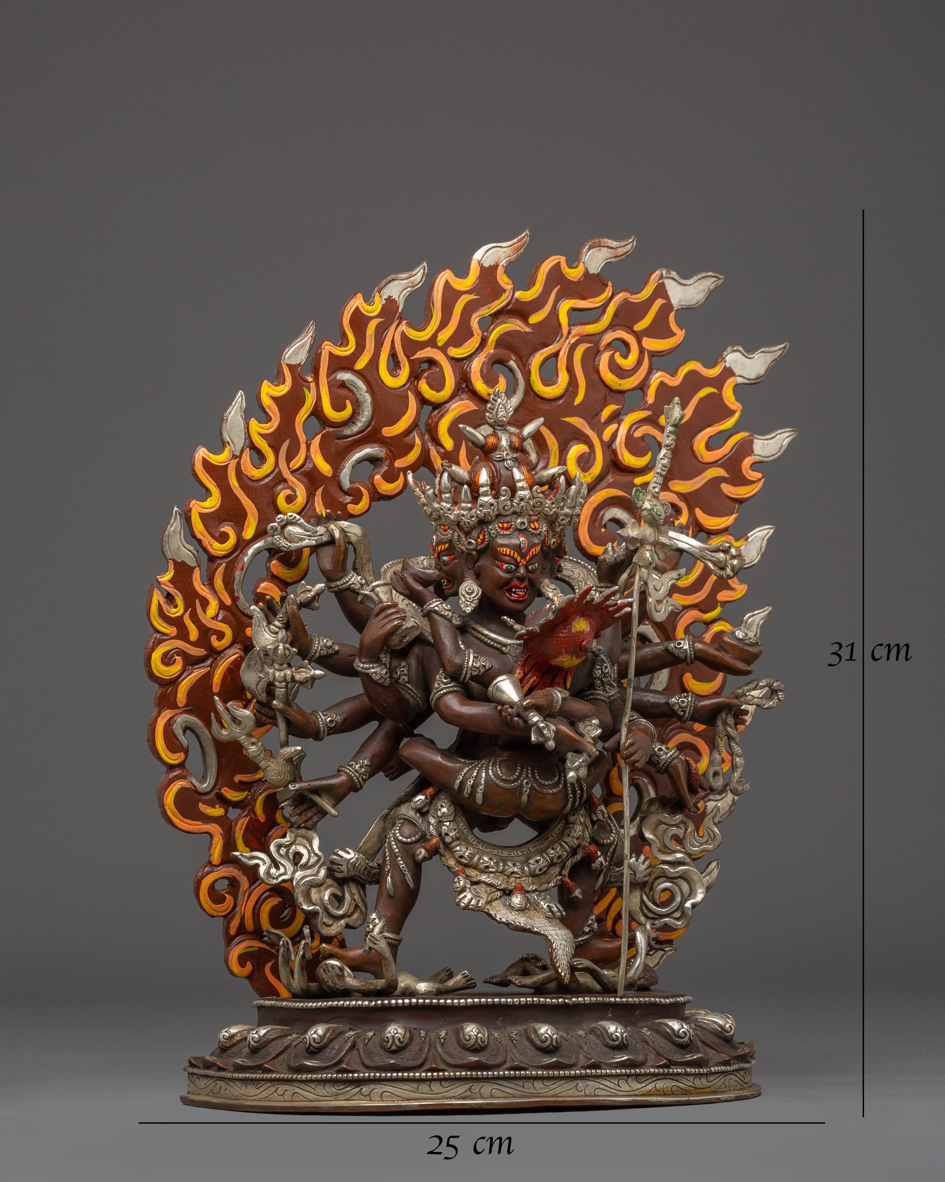 Chakrasambhara Statue in Oxidized Copper Body