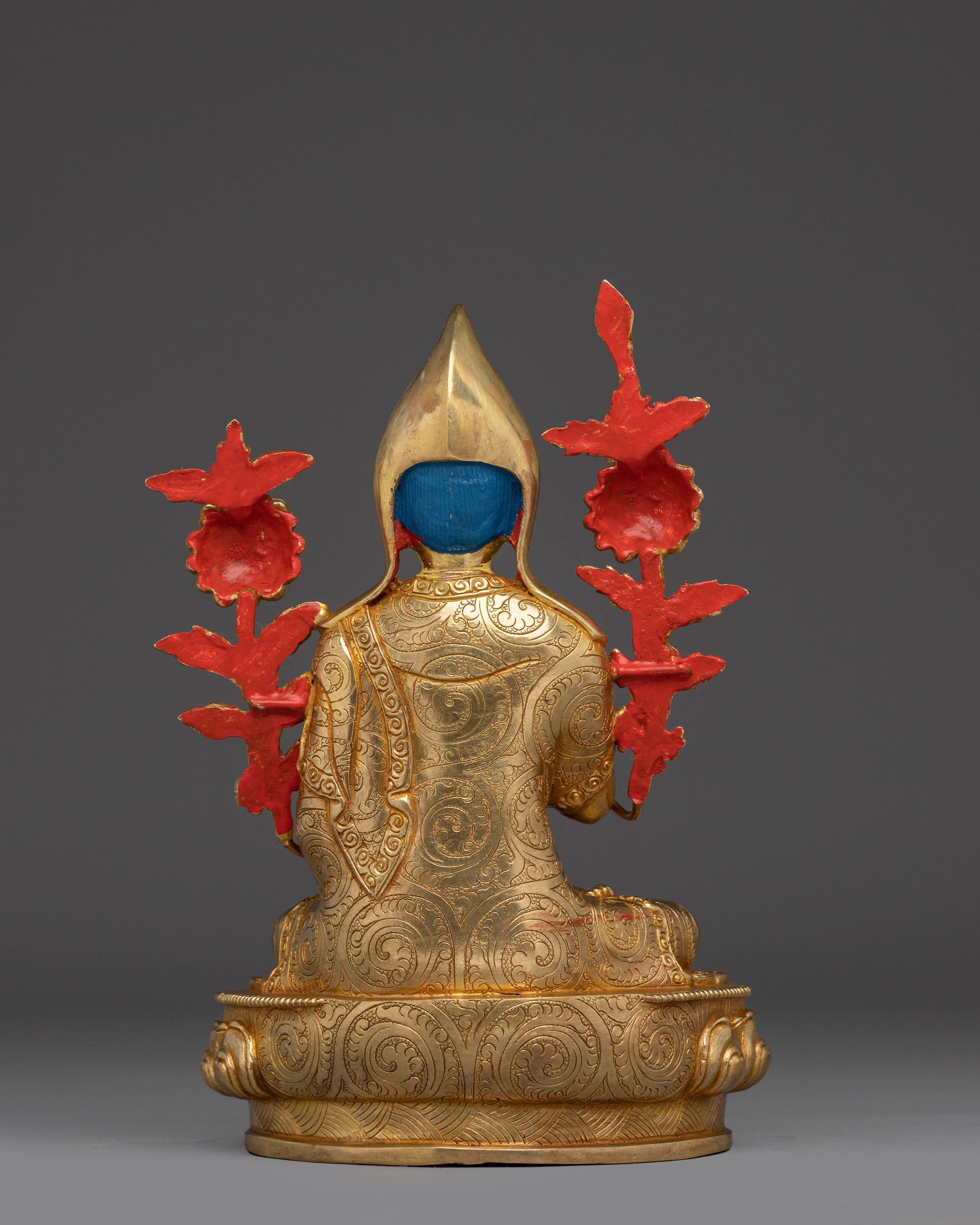 Longchenpa Statue in 24K Gold-Gilded | Tibetan Shrine Decor