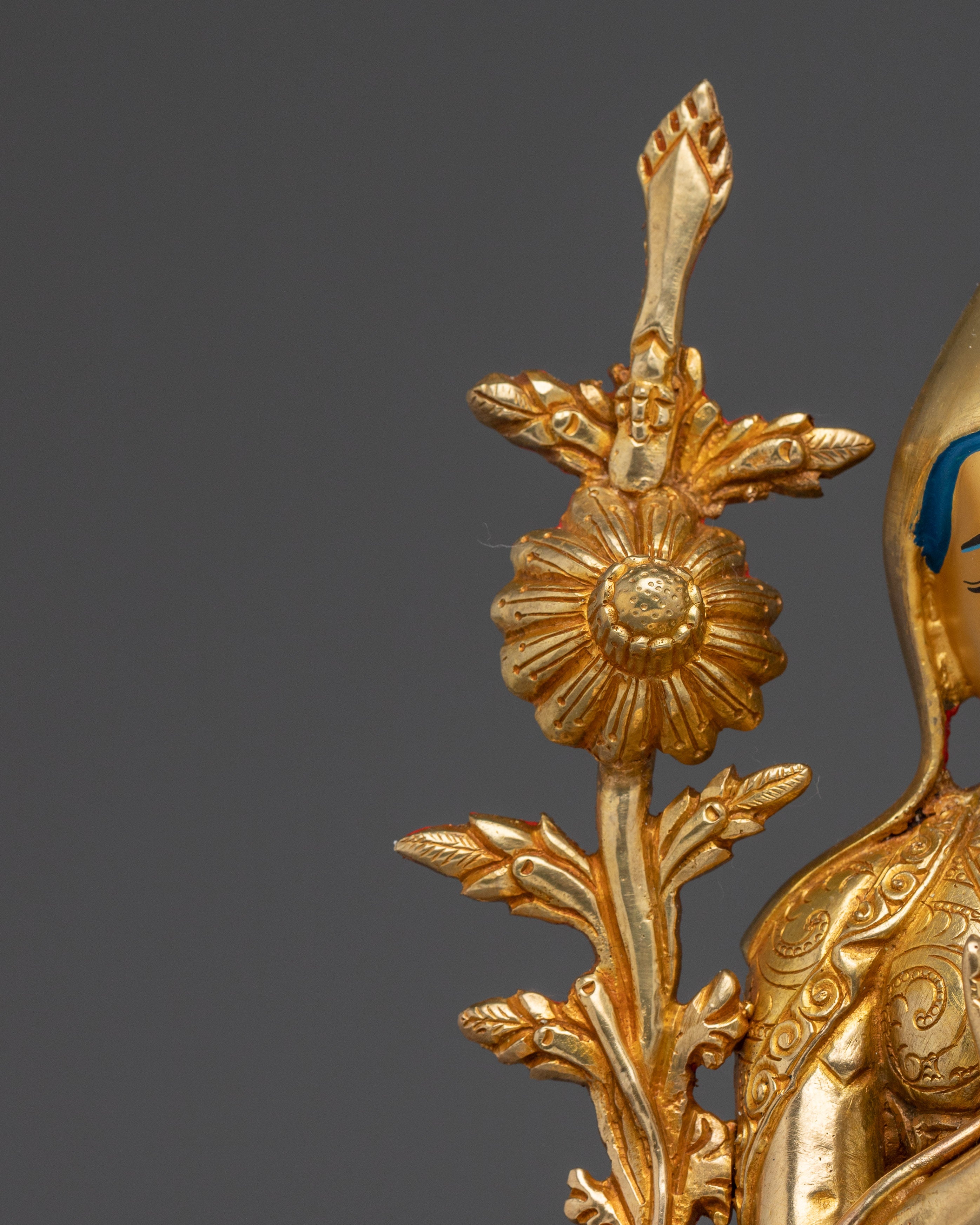 Longchenpa Statue in 24K Gold-Gilded | Tibetan Shrine Decor