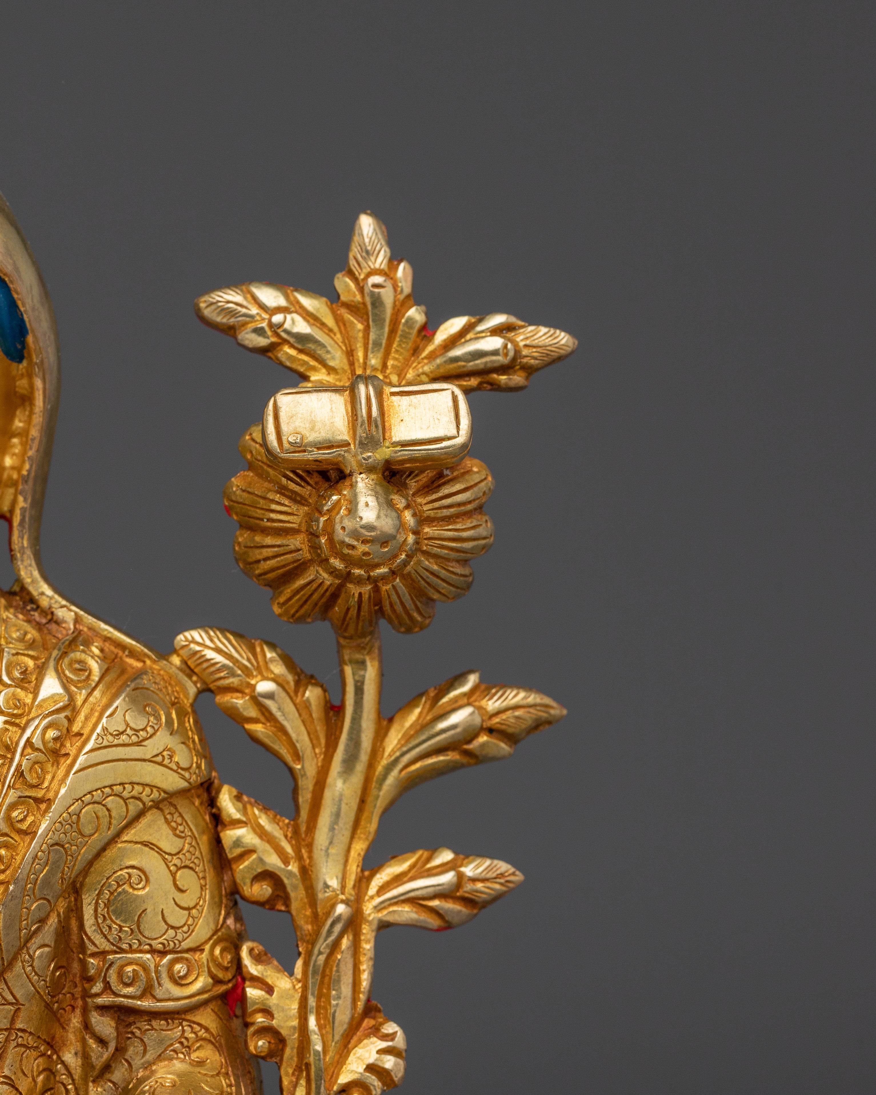 Longchenpa Statue in 24K Gold-Gilded | Tibetan Shrine Decor