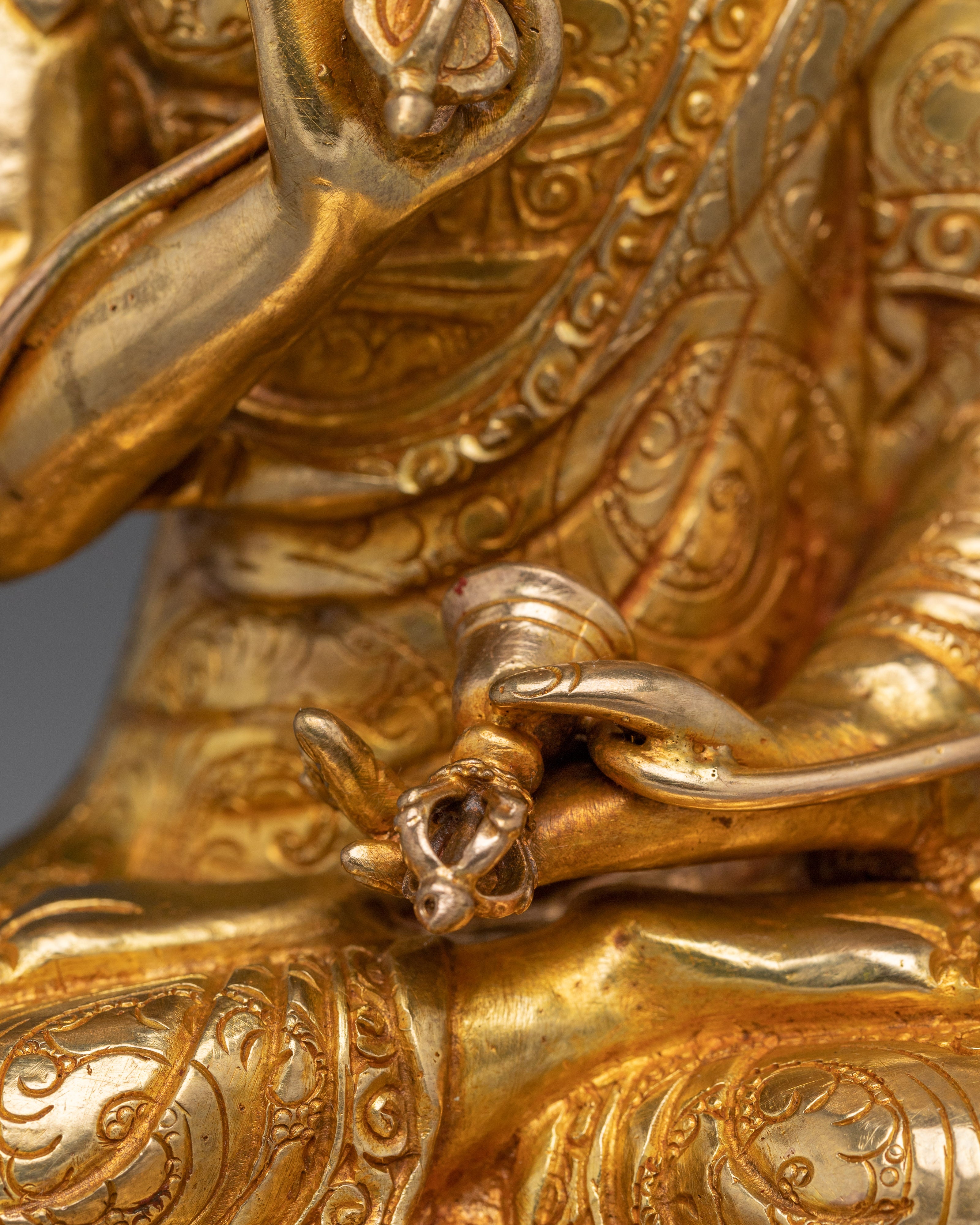 Longchenpa Statue in 24K Gold-Gilded | Tibetan Shrine Decor