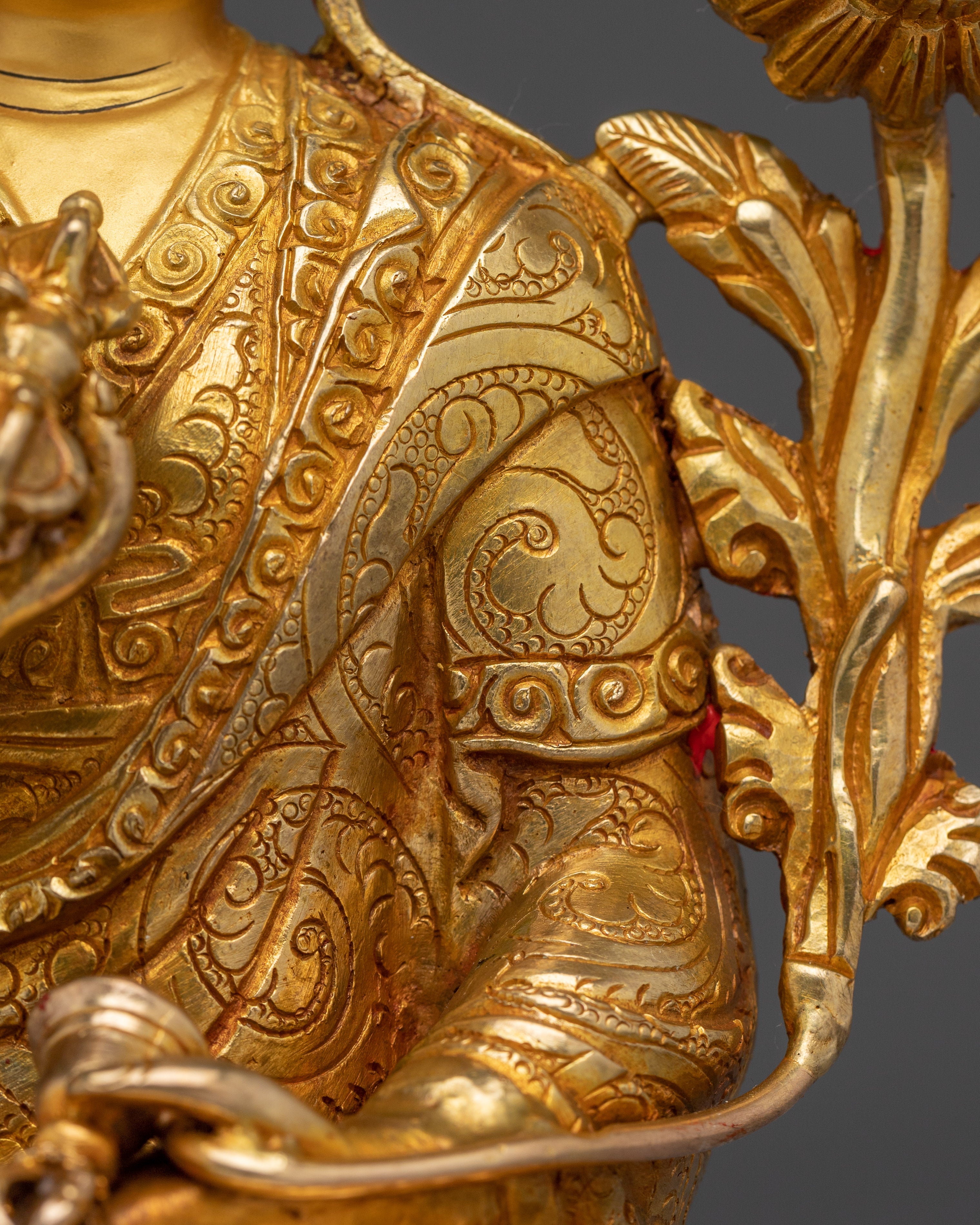 Longchenpa Statue in 24K Gold-Gilded | Tibetan Shrine Decor
