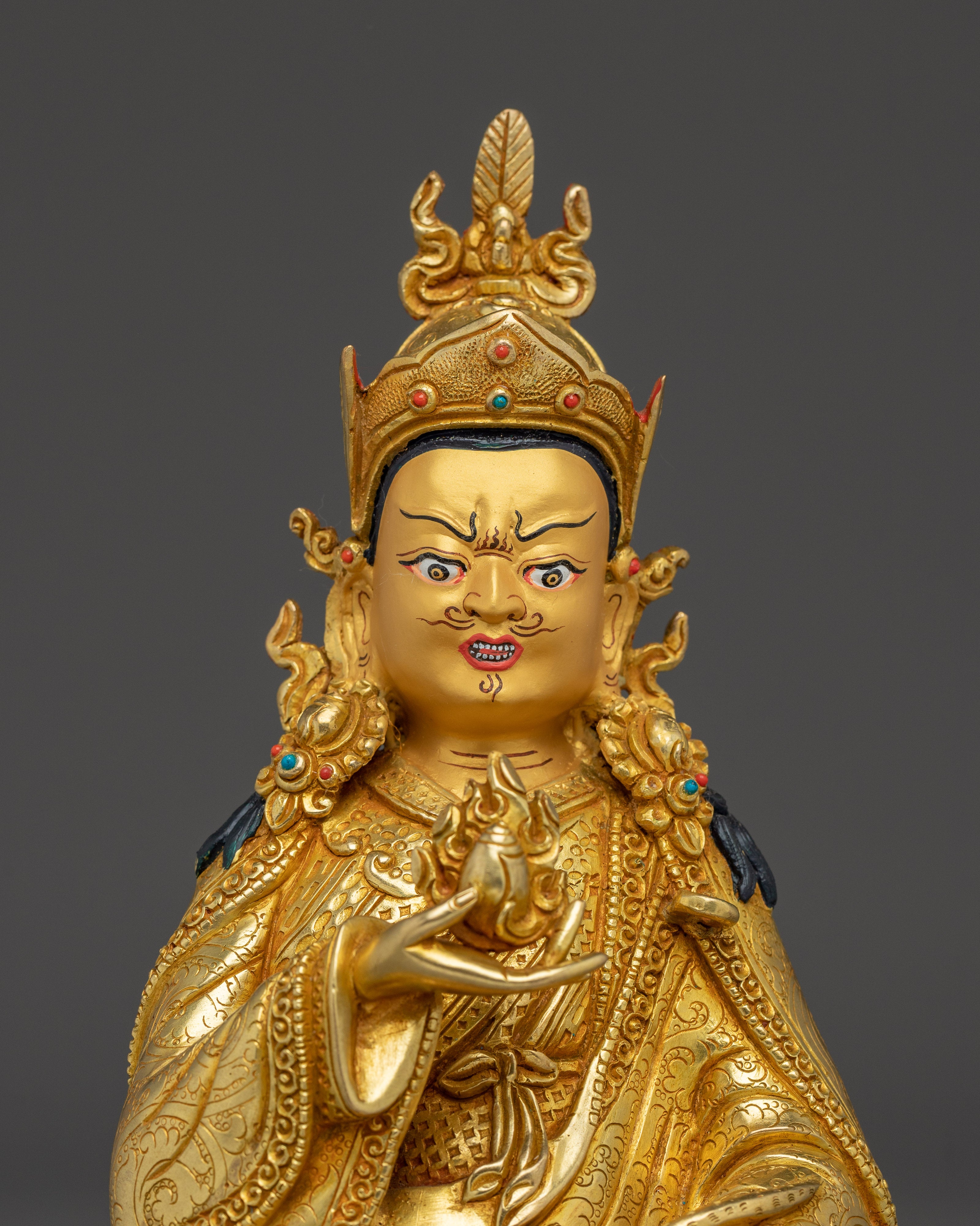 Golden Guru Norla Statue | Buddhist Spiritual Artwork