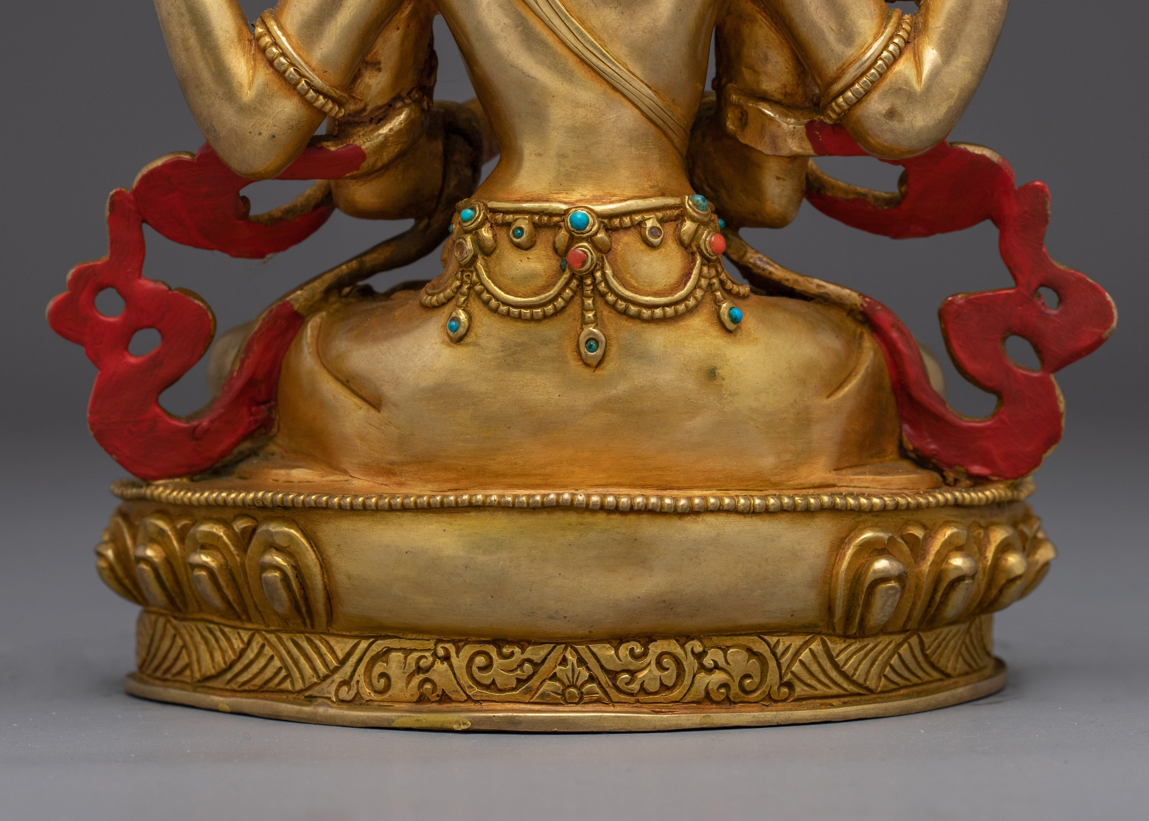 Chenrezig Statue with Gemstones for Compassion | Tibetan Buddhist Art