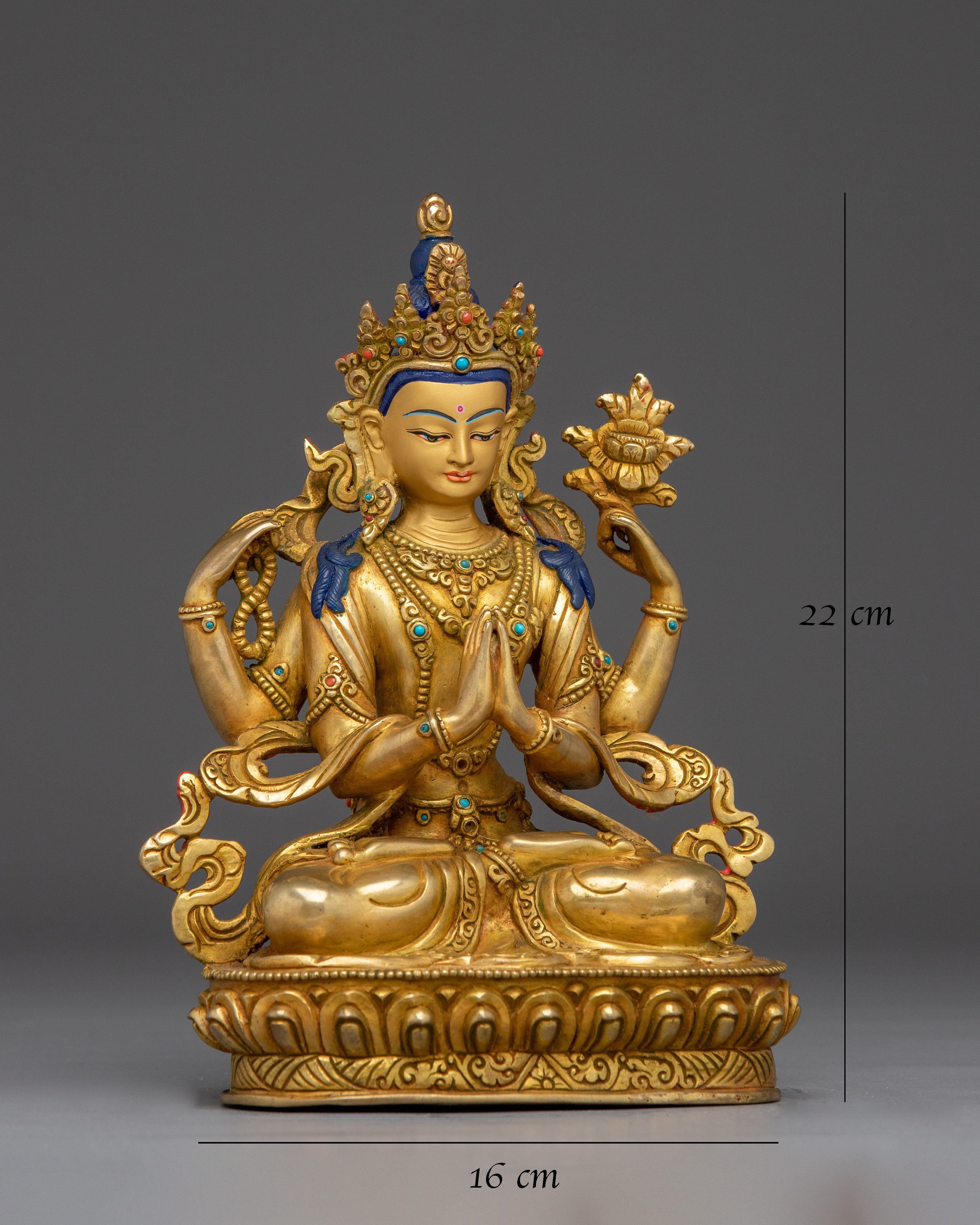 Chenrezig Statue with Gemstones for Compassion