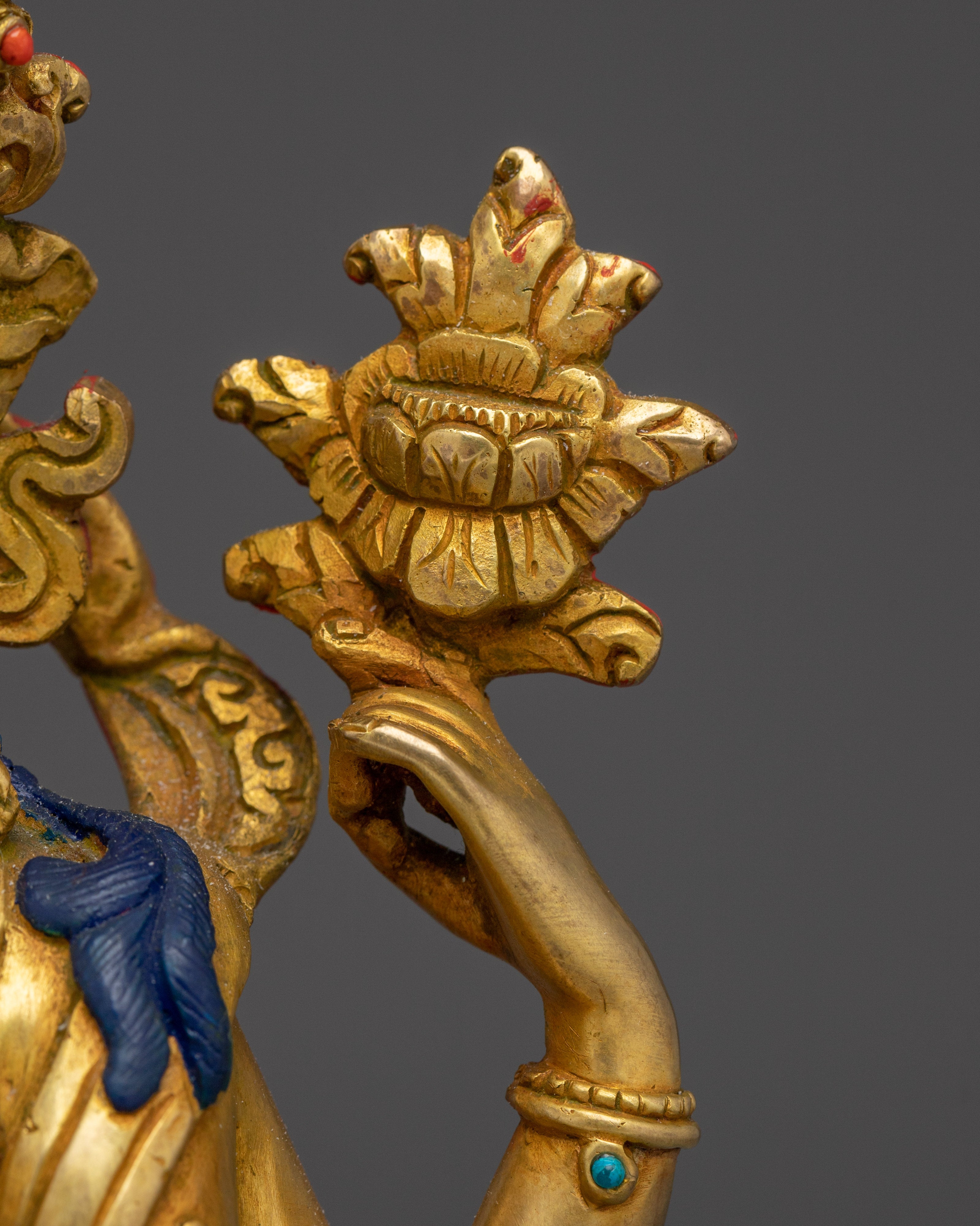 Chenrezig Statue with Gemstones for Compassion | Tibetan Buddhist Art