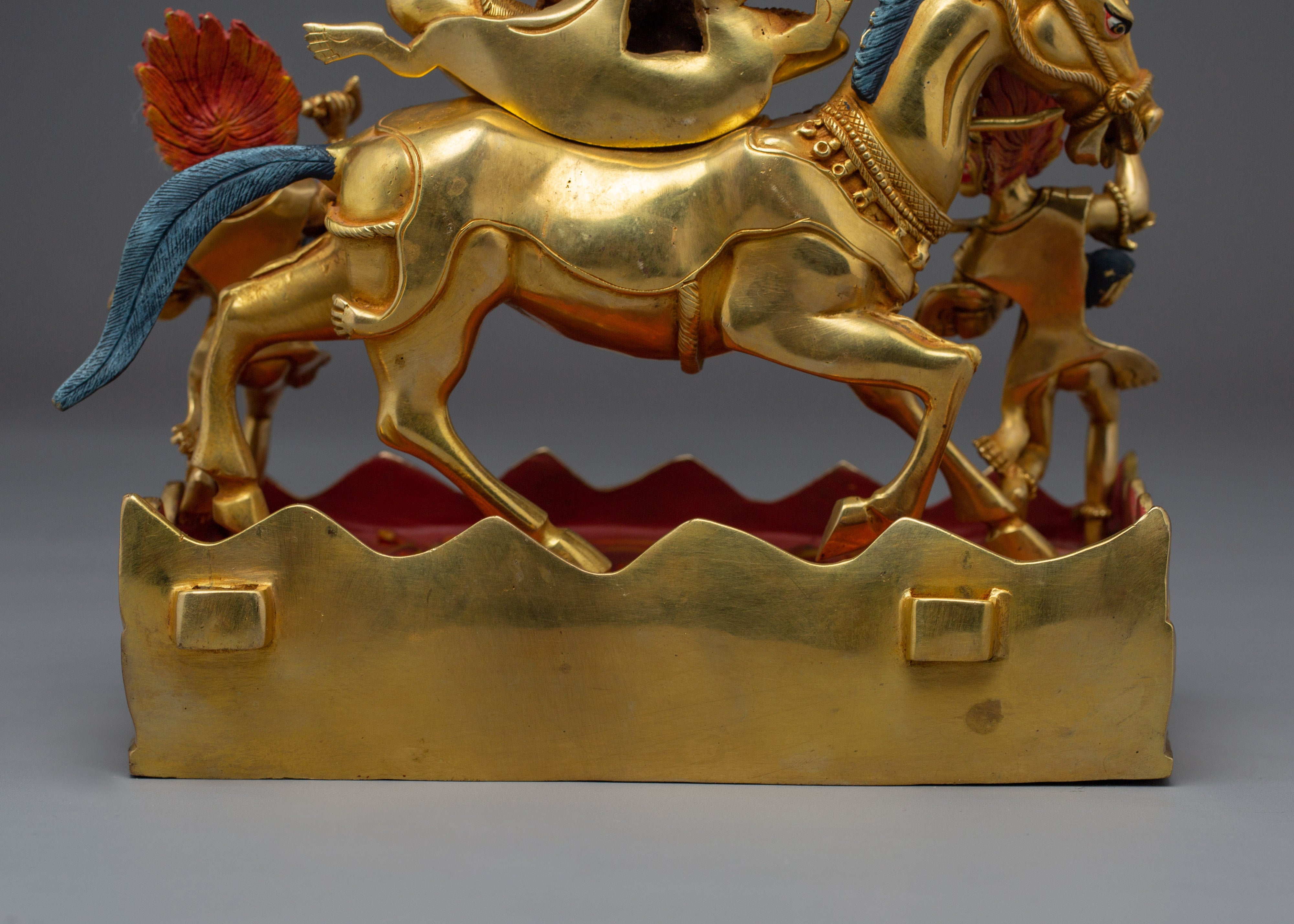 Wrathful Palden Lhamo Sculpture | Tibetan Protector Deity in 24K Gold Gilded Copper