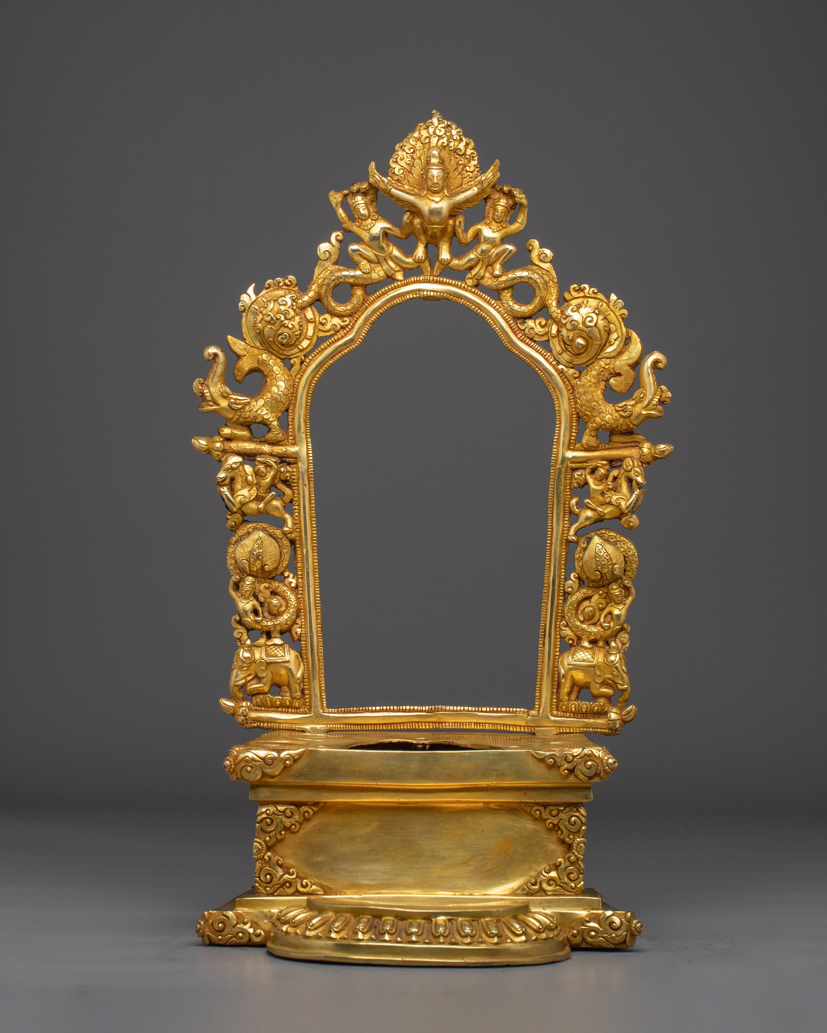 Maitreya Buddha Statue in Gold-Gilded and Copper | Sculpture for Peace & Loving Kindness