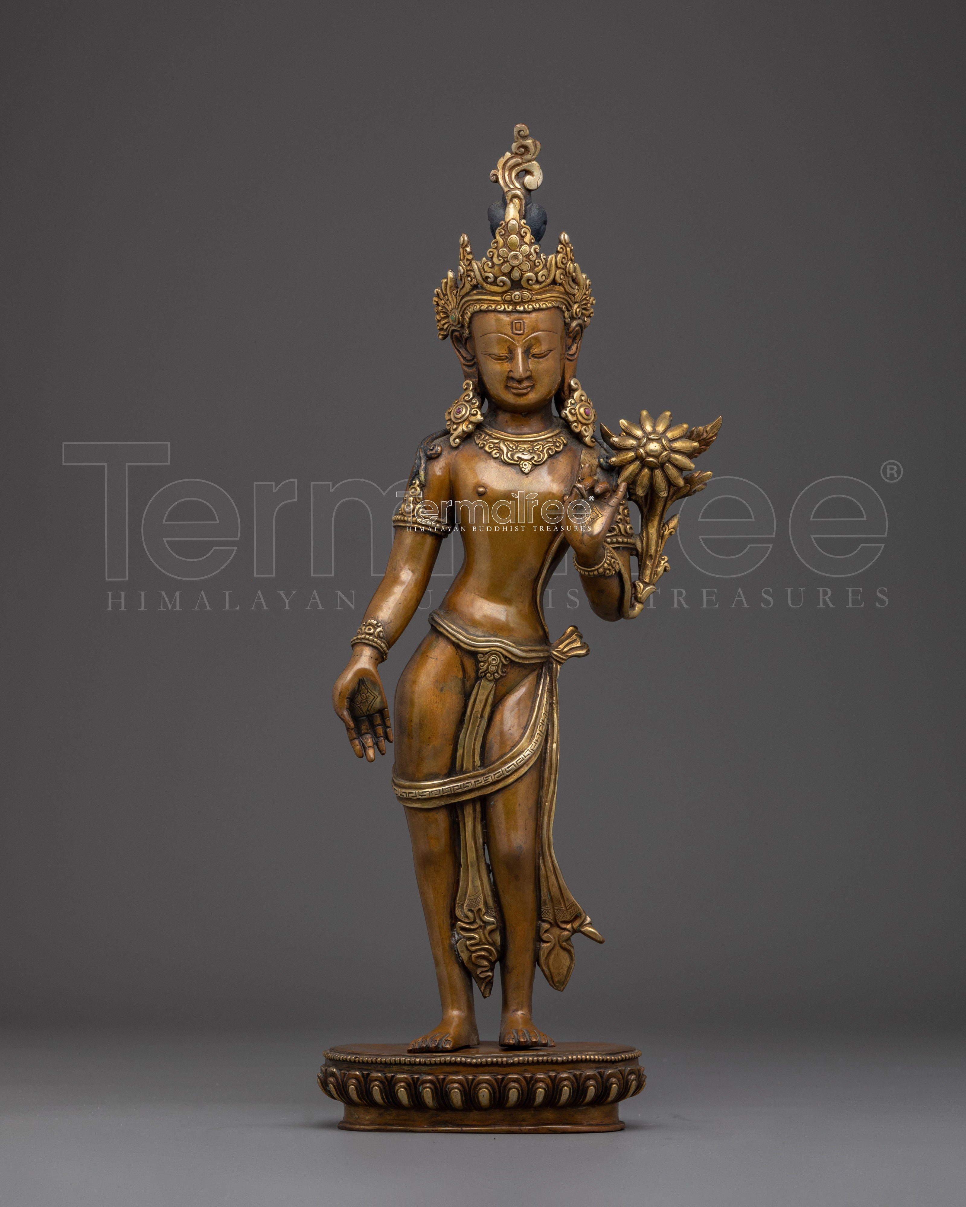 Handmade Standing Chenrezig Sculpture | Bodhisattva of Compassion