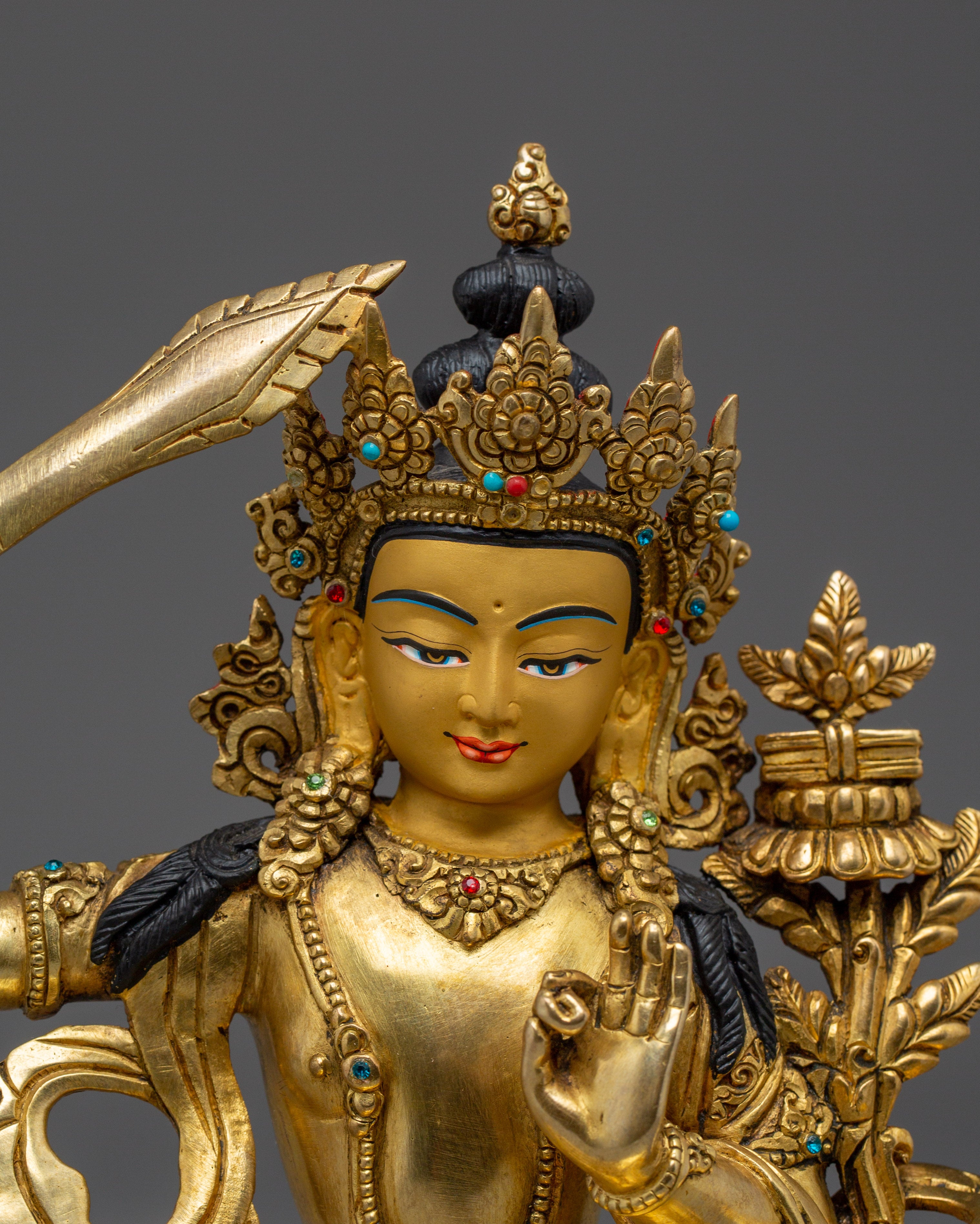 Bodhisattva Manjushri Handmade Statue | Buddhist Spiritual Decor