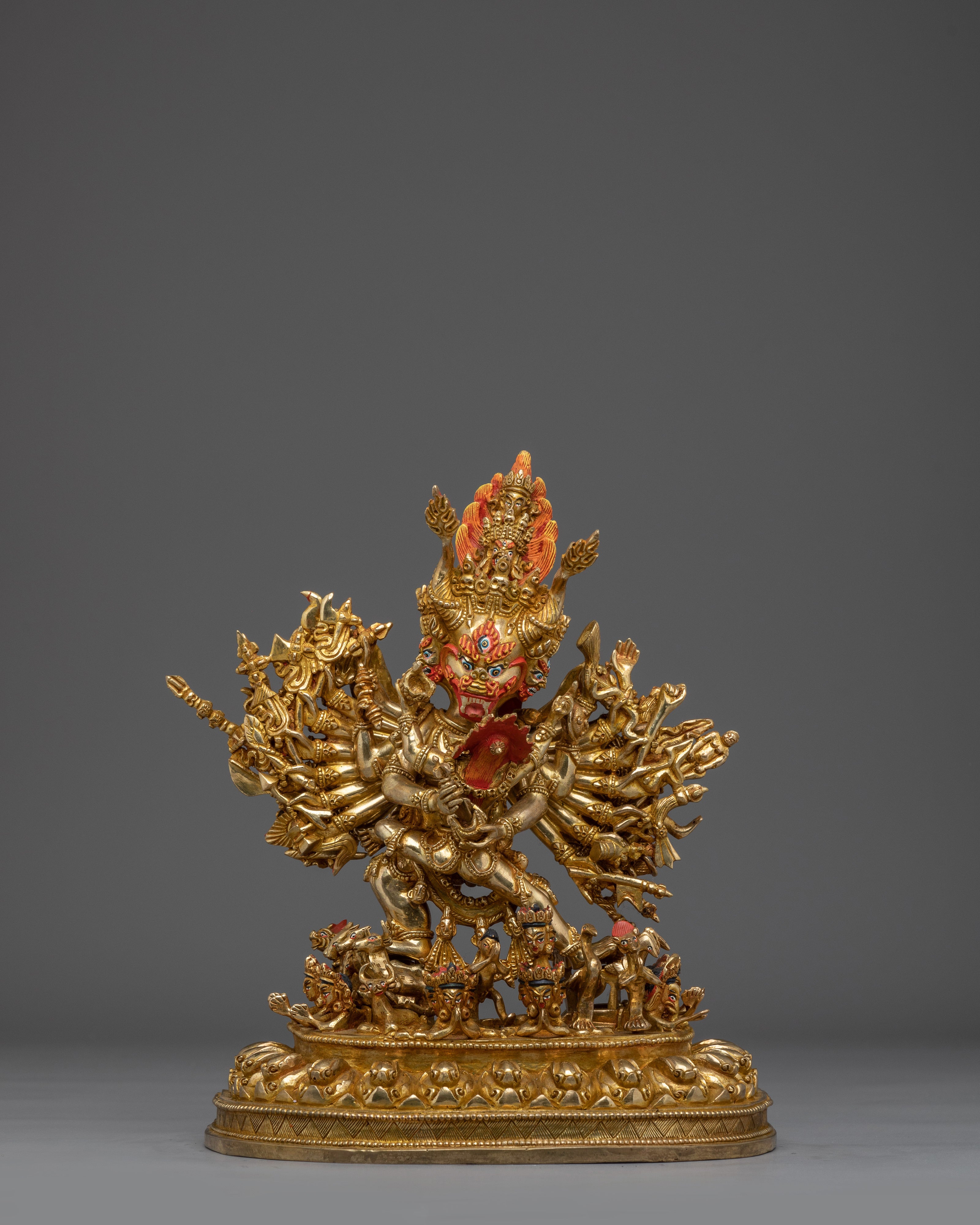 Wrathful Wisdom Deity Yamantaka | Handmade Himalayan Statue