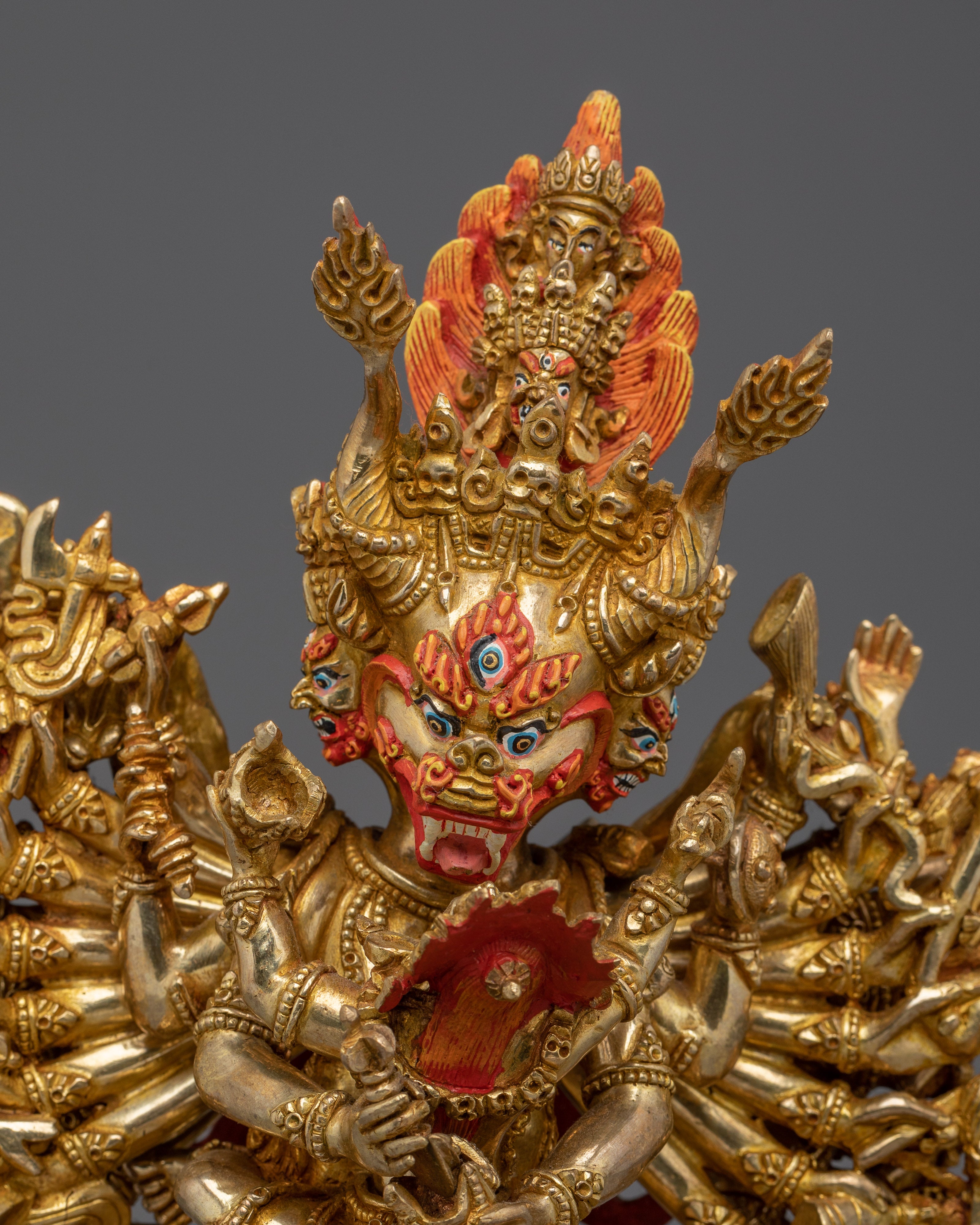 Wrathful Wisdom Deity Yamantaka | Handmade Himalayan Statue