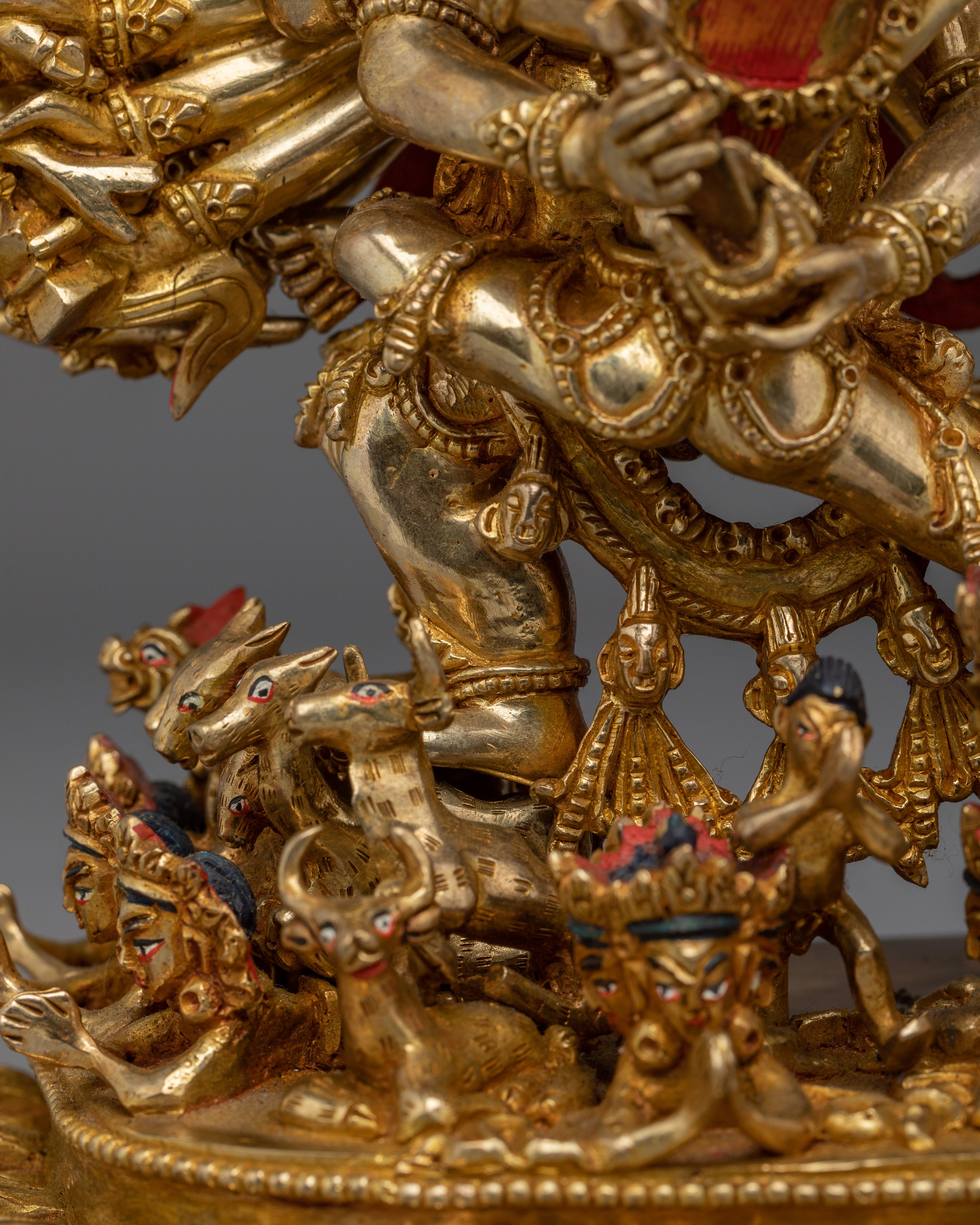 Wrathful Wisdom Deity Yamantaka | Handmade Himalayan Statue