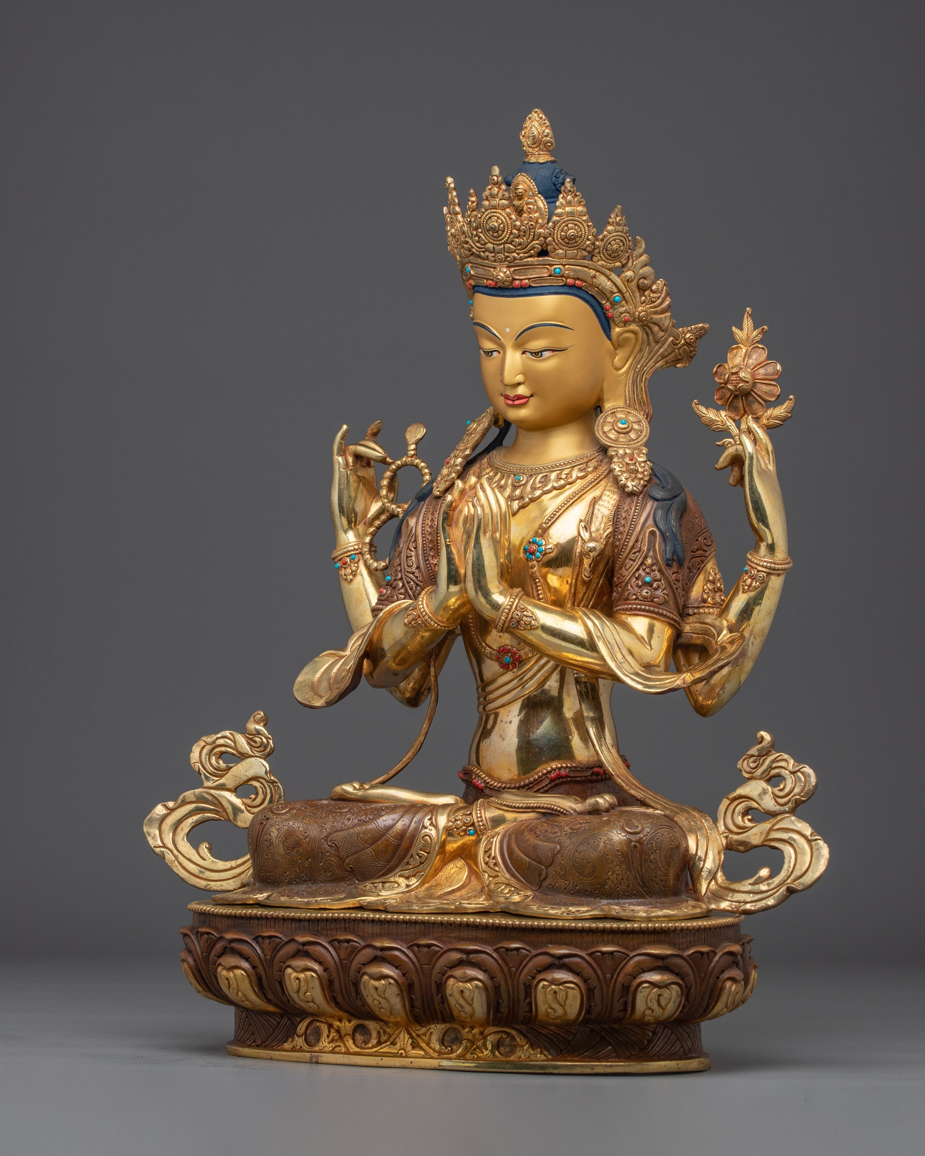 Spiritual Decor Chenrezig | Handmade Nepali Sculpture