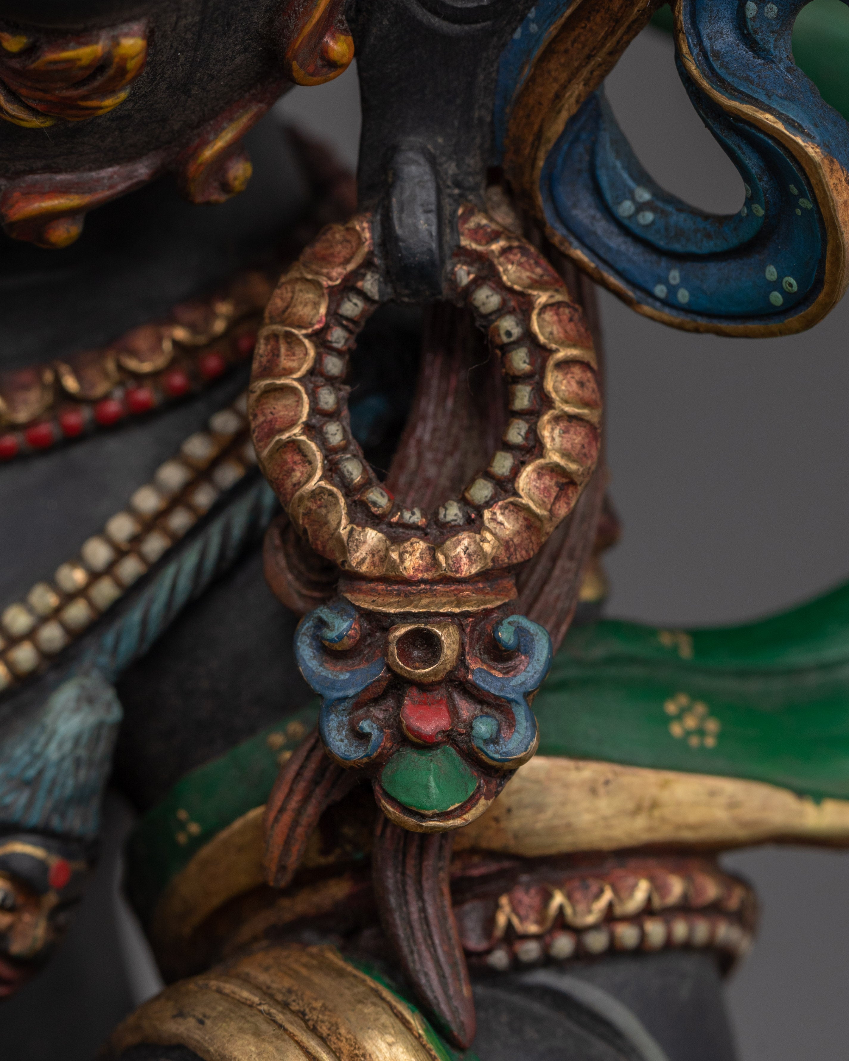 Tibetan Black Manjushri Sculpture | Sacred Buddhist Art