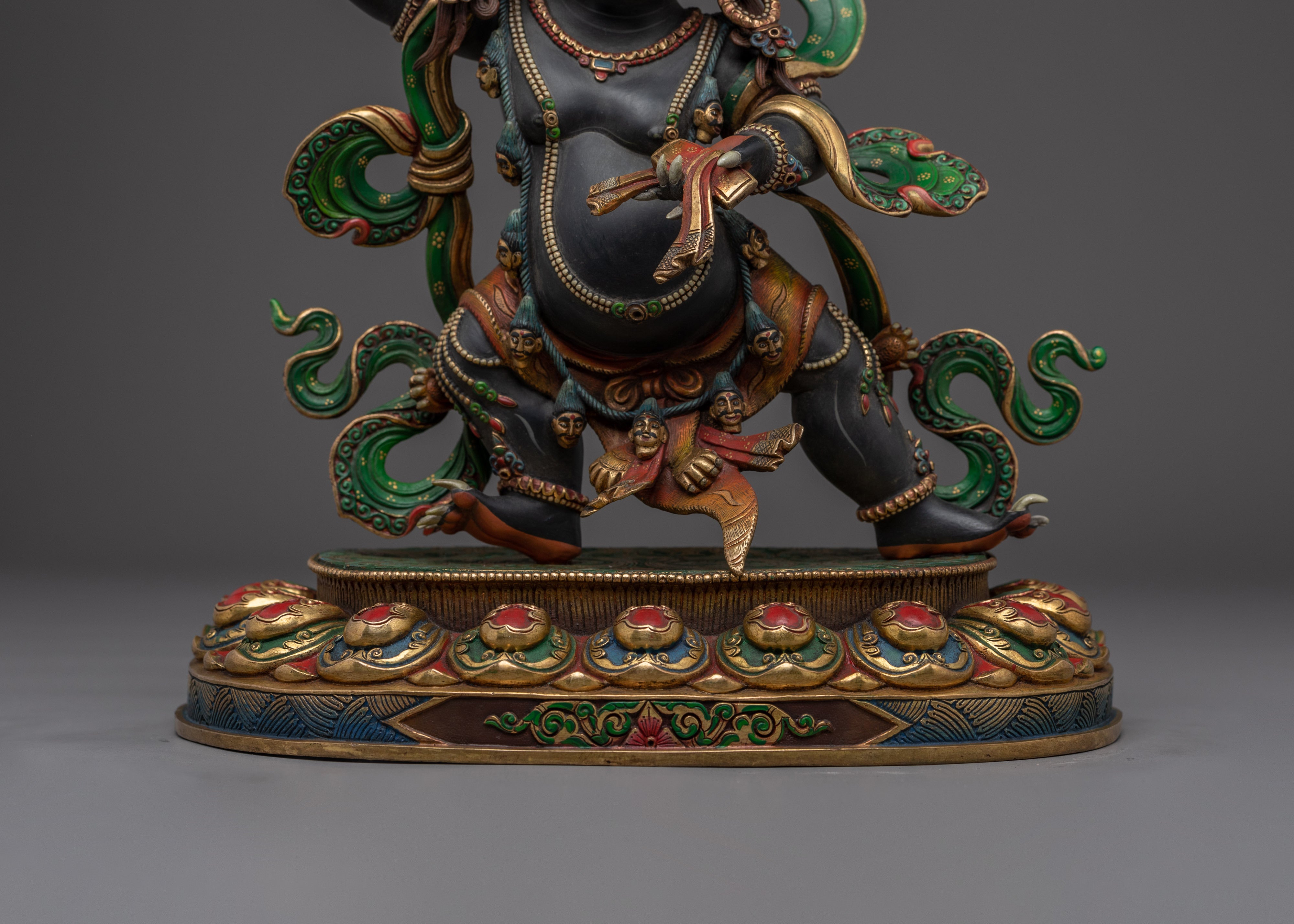 Tibetan Black Manjushri Sculpture | Sacred Buddhist Art