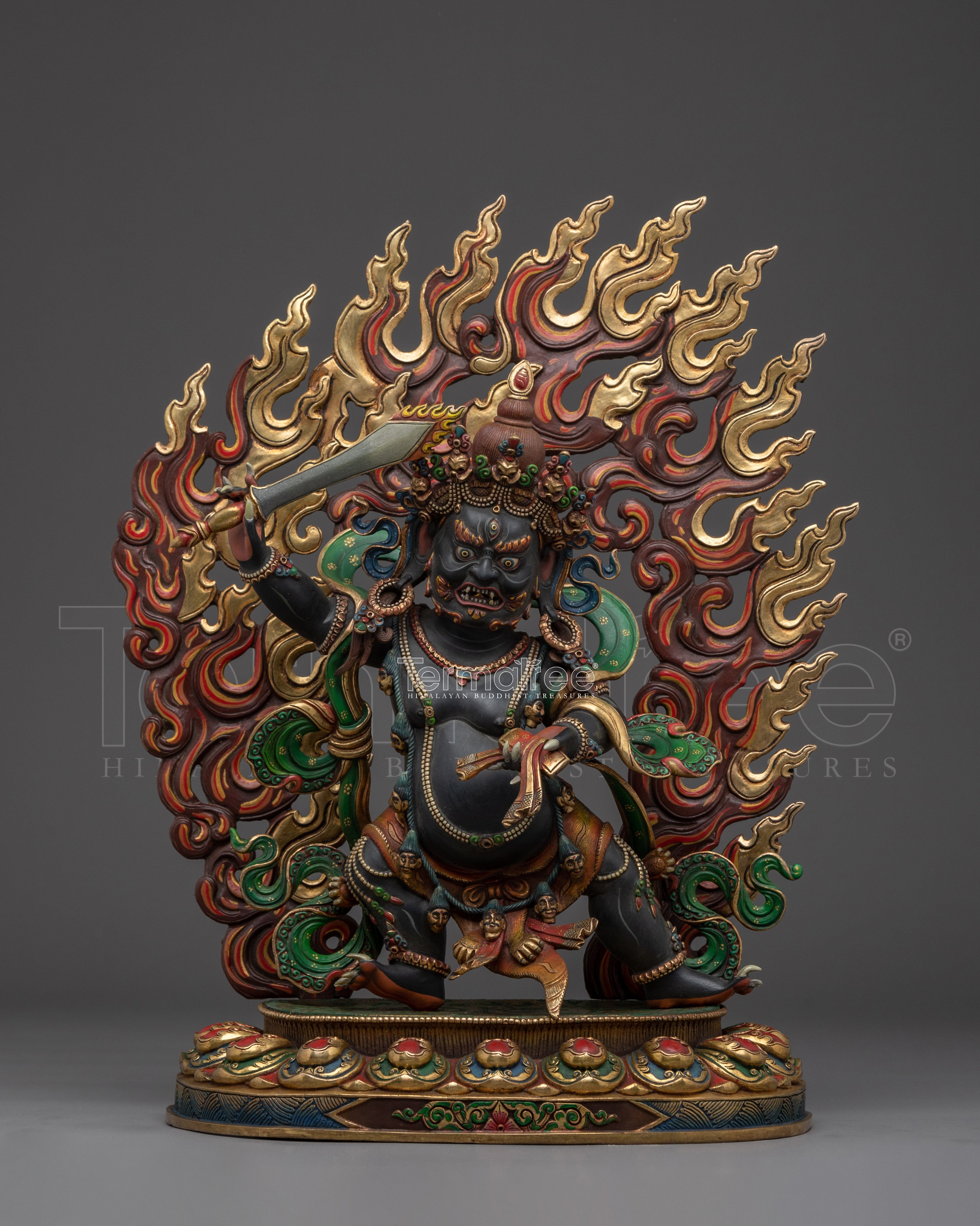 Tibetan Black Manjushri Sculpture | Sacred Buddhist Art