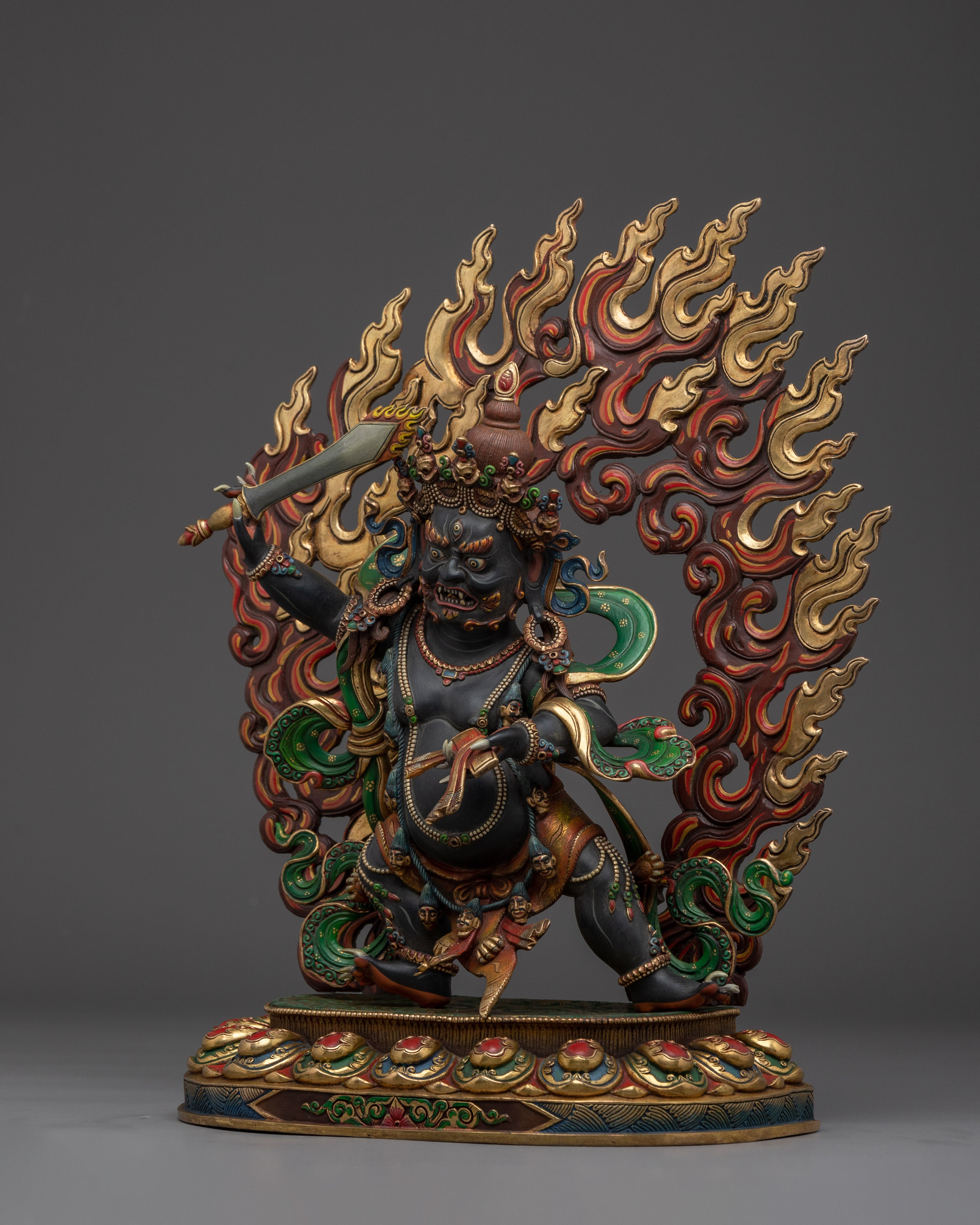 Tibetan Black Manjushri Sculpture | Sacred Buddhist Art