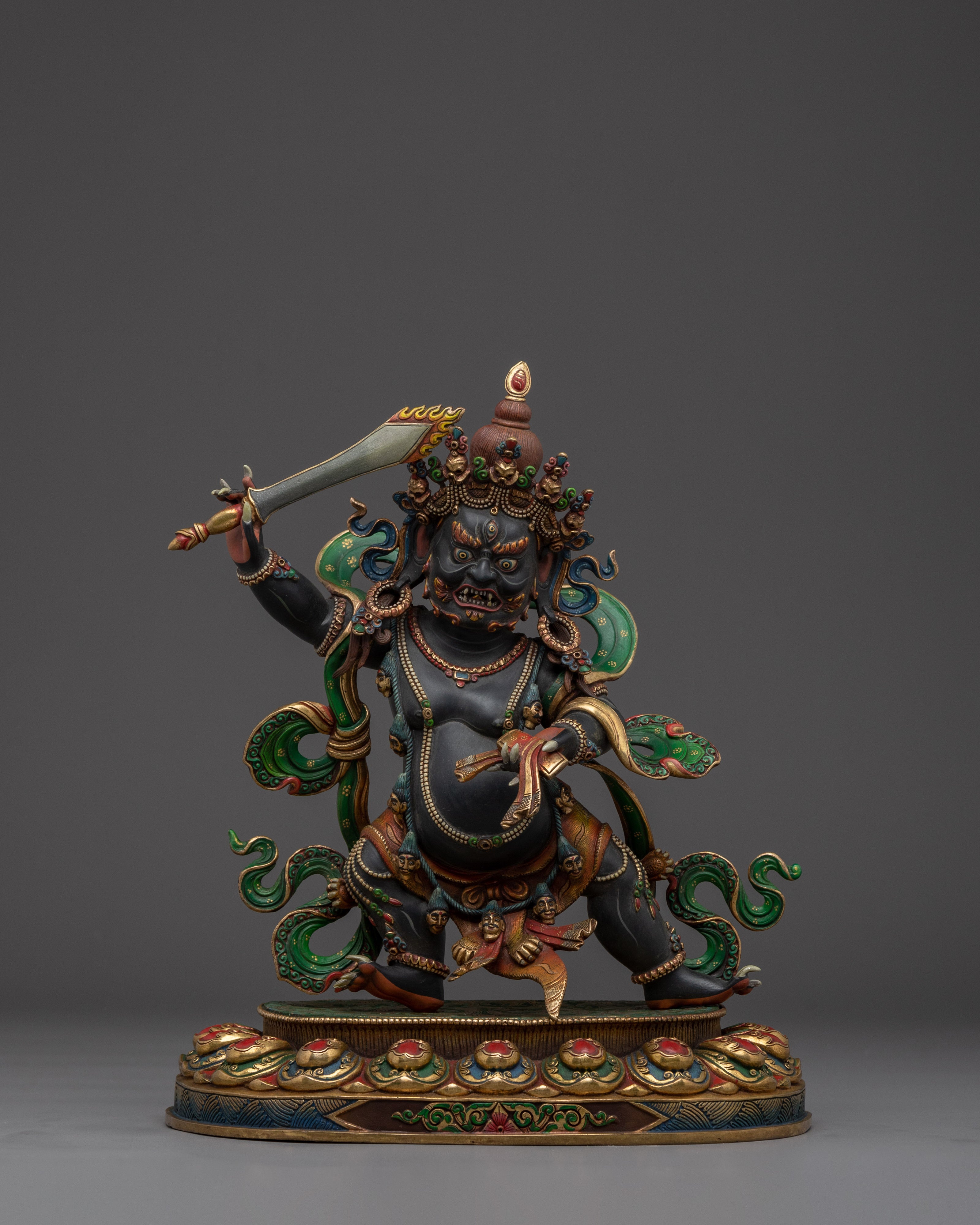 Tibetan Black Manjushri Sculpture | Sacred Buddhist Art