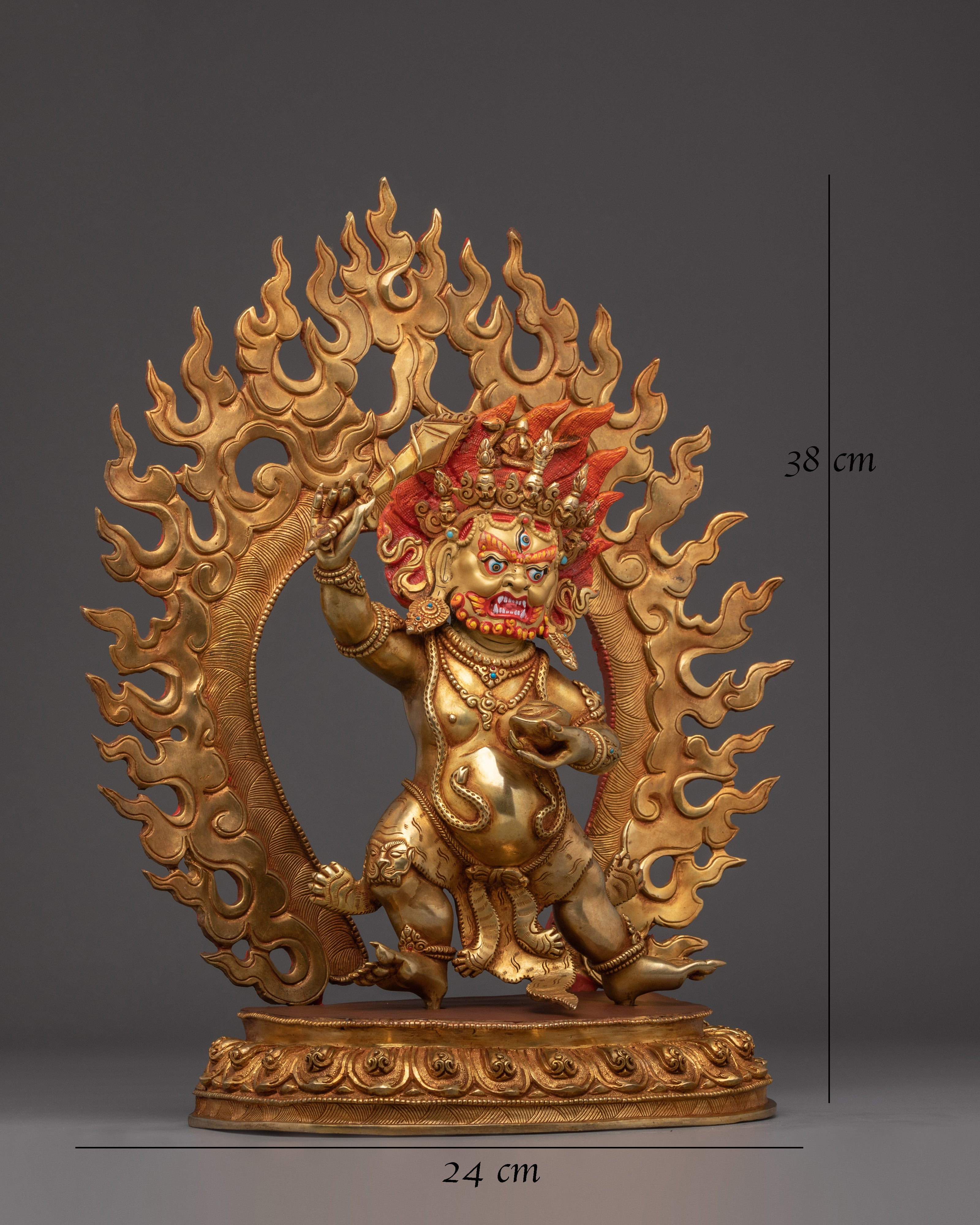Gold Gilded Mahakala Statue 