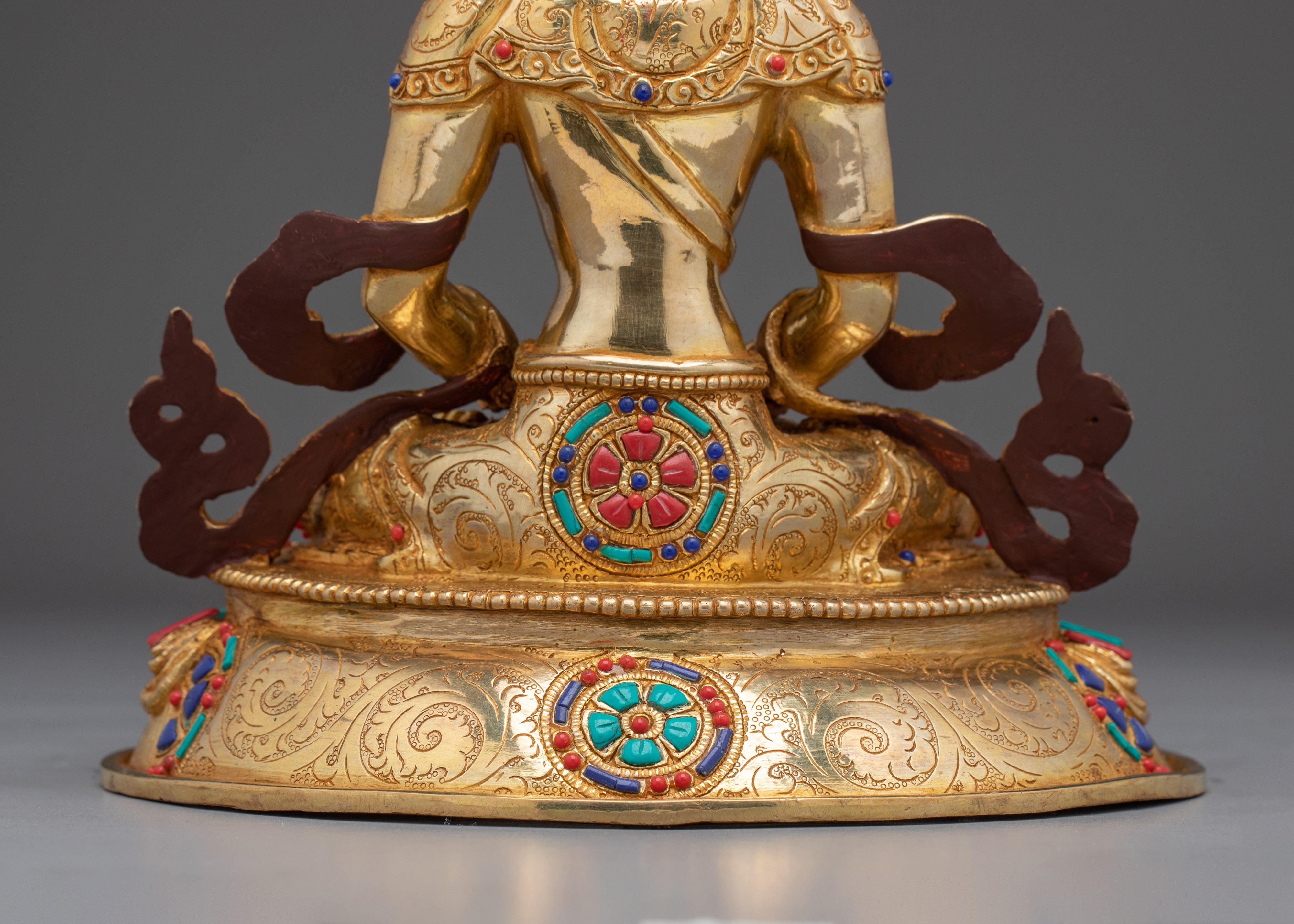 Amitayus Buddha Copper and Gemstone Statue | Spiritual Significance & Timeless Beauty